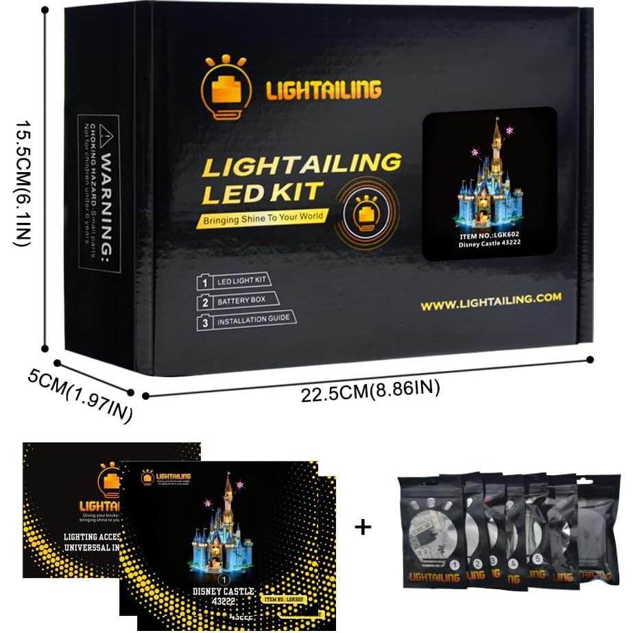 Luz LED LIGHTAILING para Lego 43222 Castillo Disney