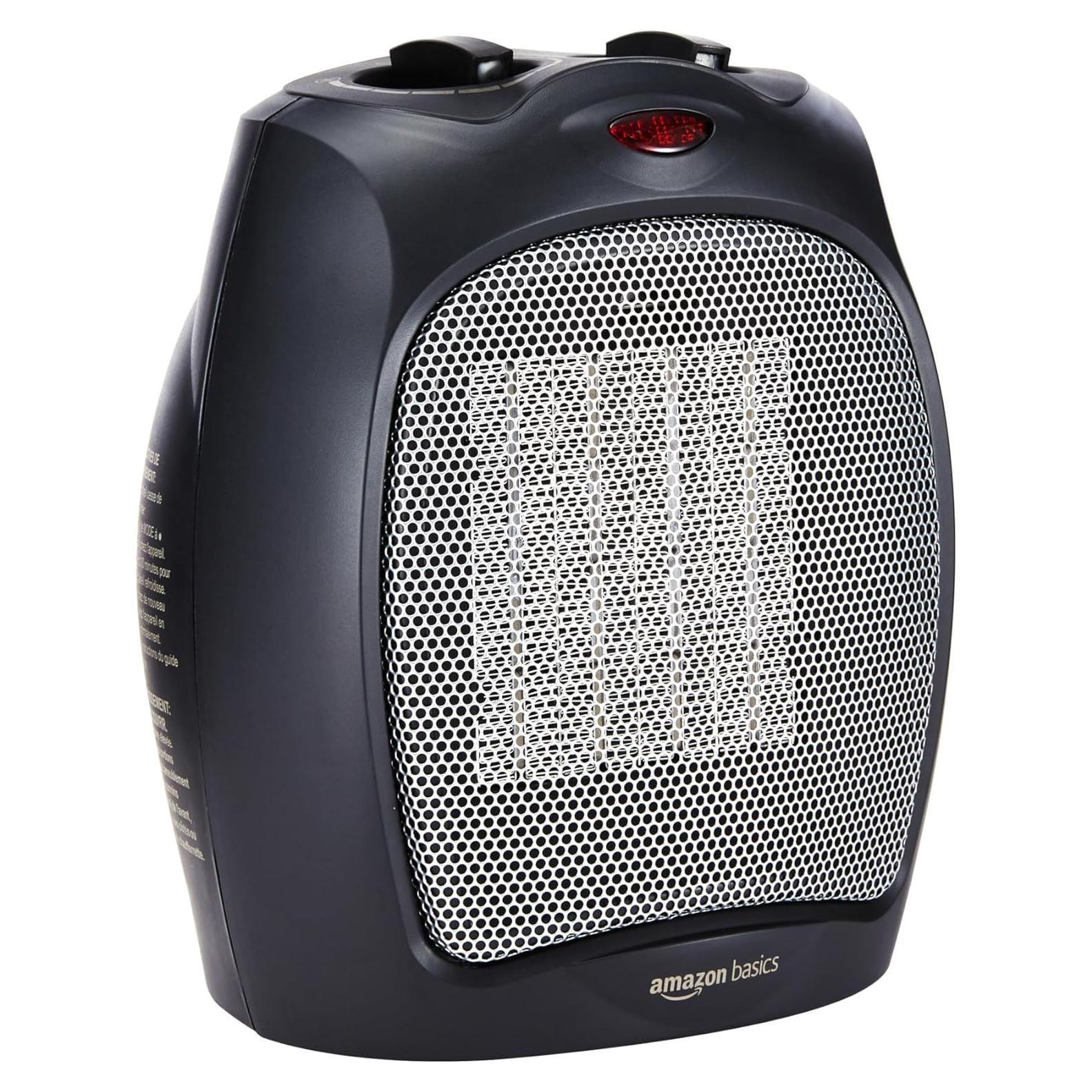 Calentador de Cerámica Amazon Basics 1500W Negro Portátil