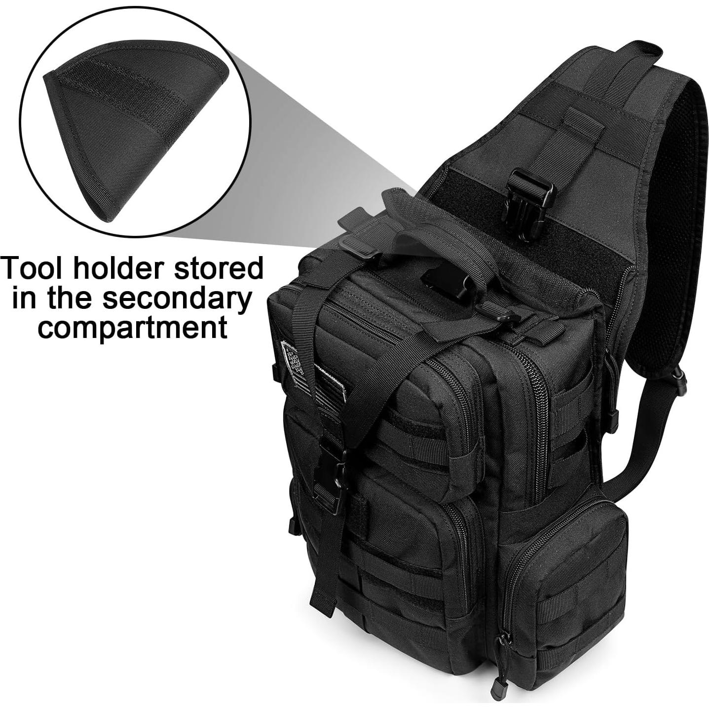 Mochila Táctica EDC G4Free Negra 20L para Senderismo y Caza
