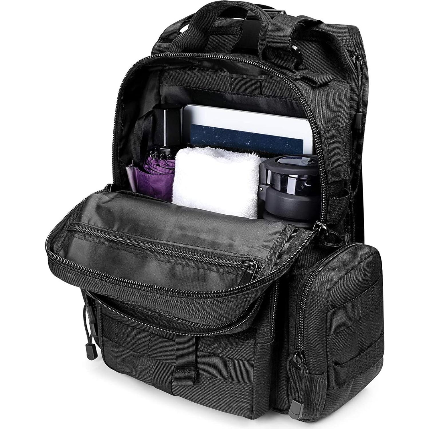 Mochila Táctica EDC G4Free Negra 20L para Senderismo y Caza