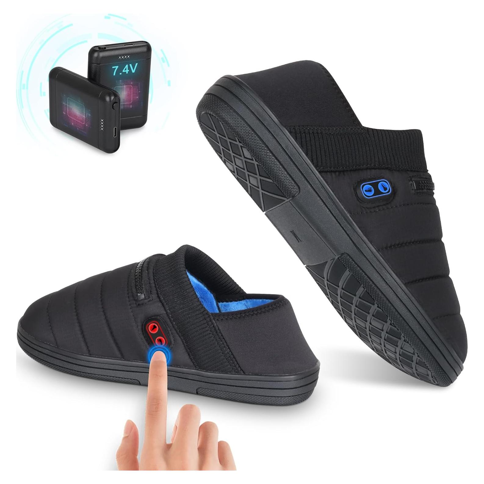 Pantuflas Calentadas BIAL 7.4V Unisex Recargables Negro/Azul
