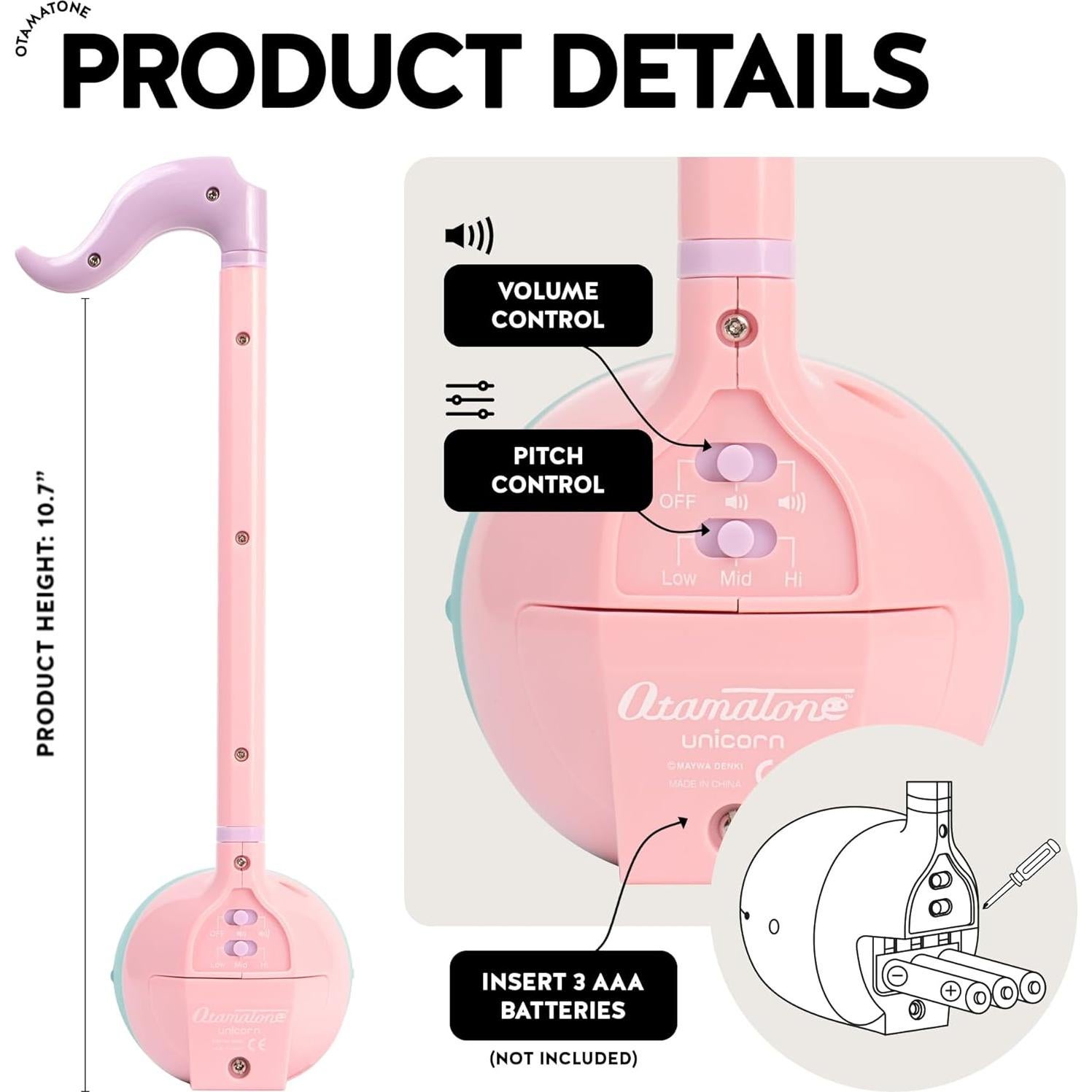 Otamatone Maywa Denki Unicornio Sintetizador Musical 27 cm