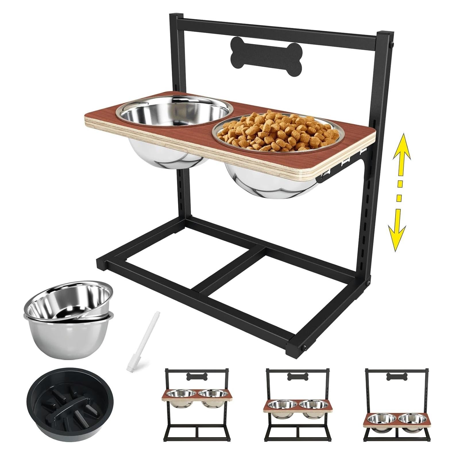 Cuencos Elevados para Perros ADENGL - Ajustable 9 Alturas 1.7L