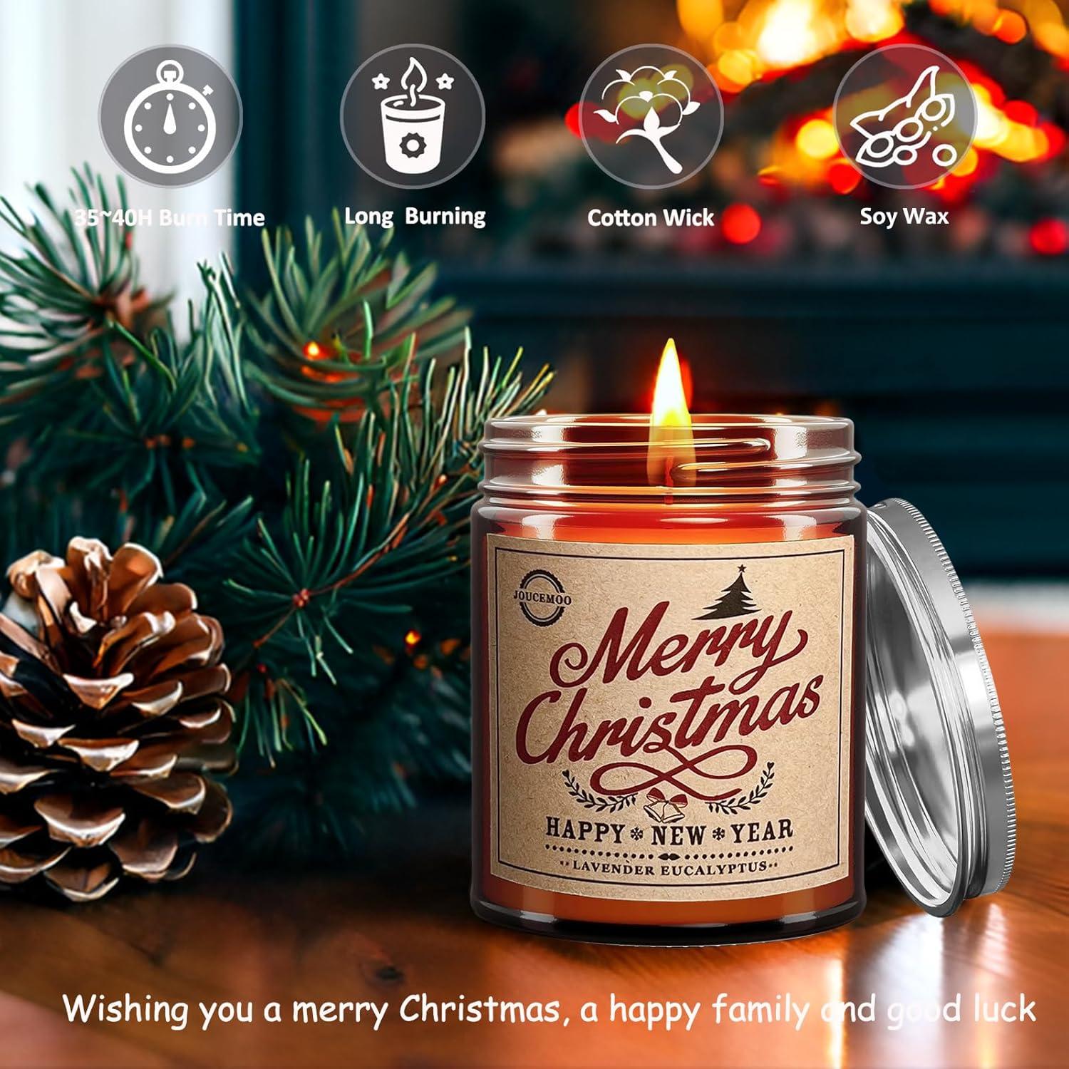 Velas Aromáticas de Lavanda y Eucalipto JOUCEMOO 7oz Cera de Soja