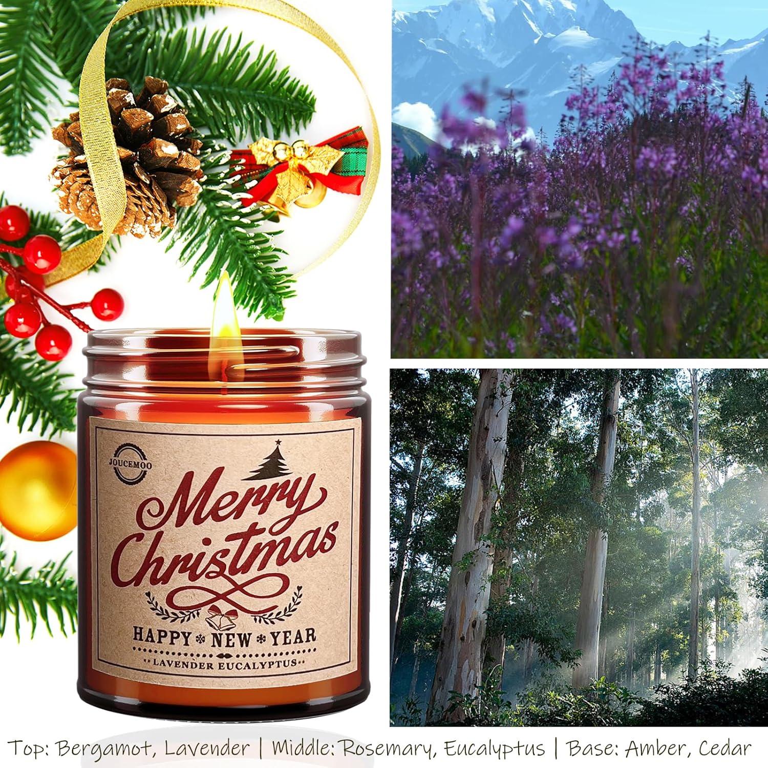 Velas Aromáticas de Lavanda y Eucalipto JOUCEMOO 7oz Cera de Soja