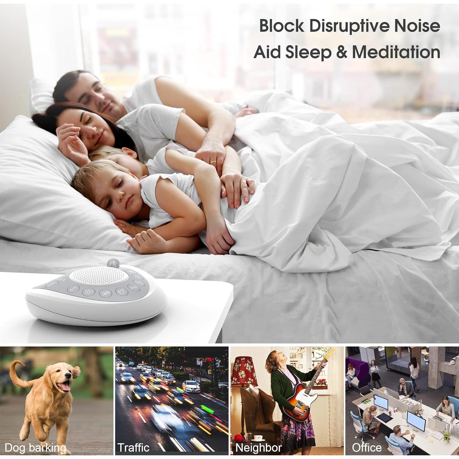 Máquina de Ruido Blanco Mesqool con 24 Sonidos Relajantes