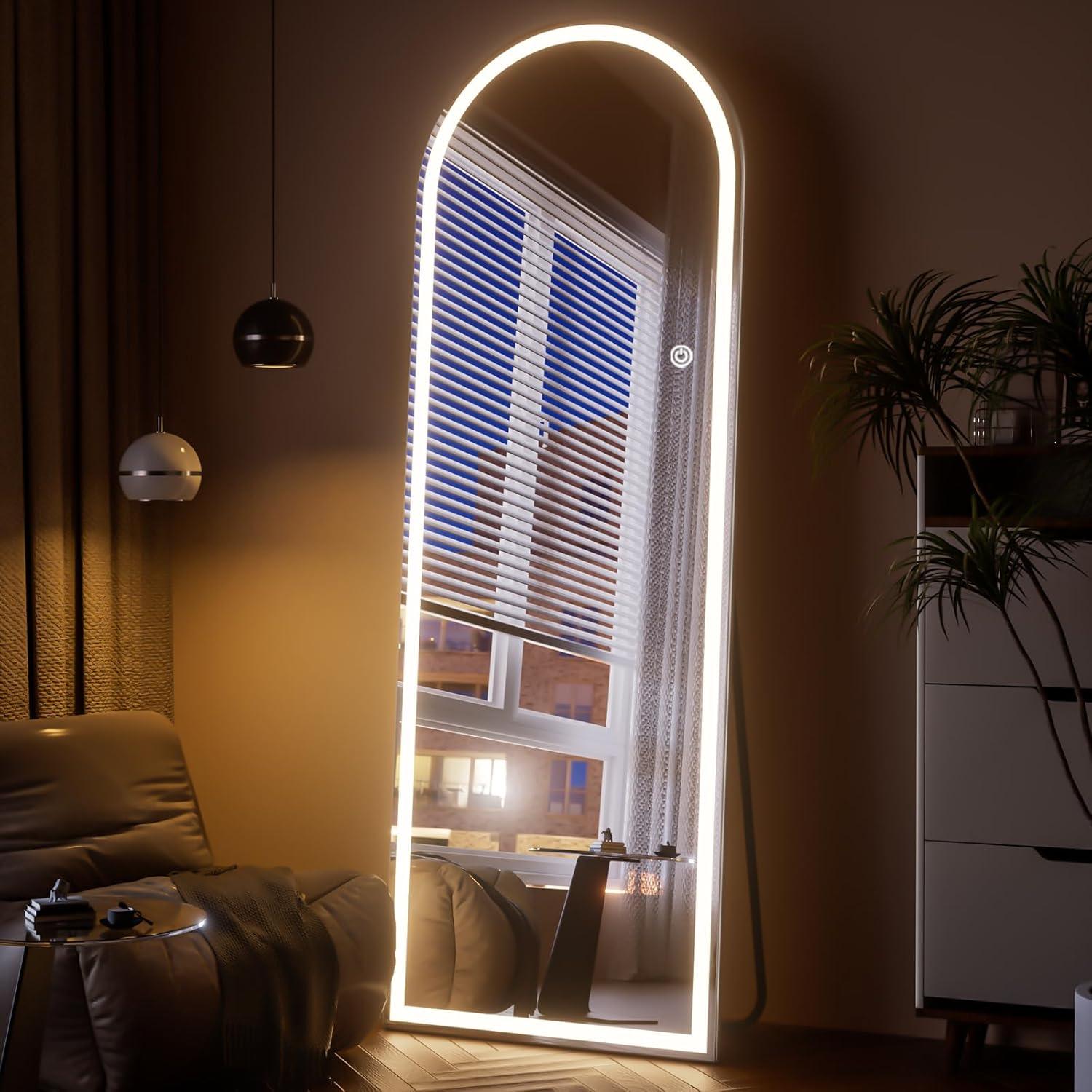 Espejo LED Arqueado VETROVUE 142x51 cm con Luz Táctil