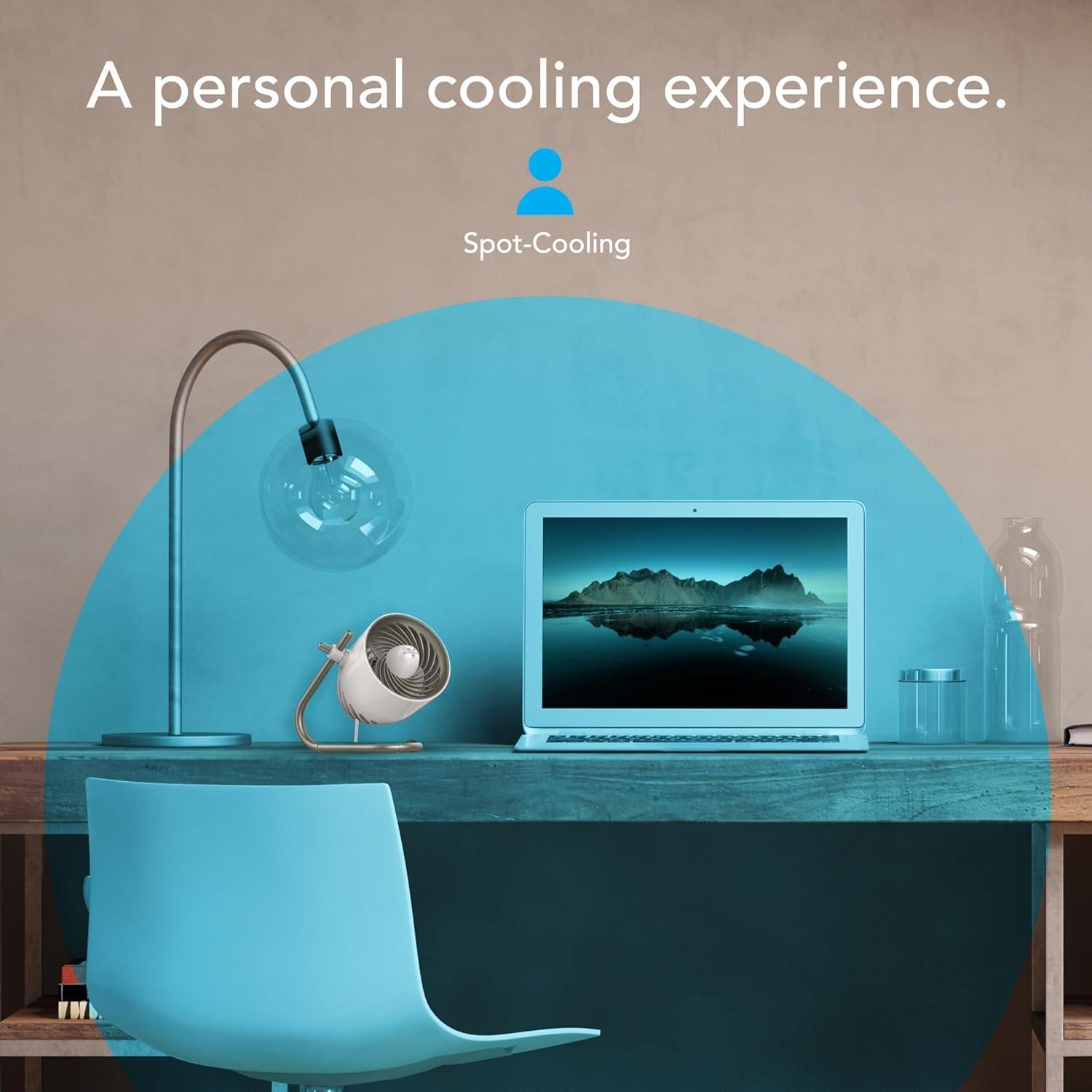 Ventilador de Escritorio Vornado Pivot 15.24 cm 3 Velocidades Champagne