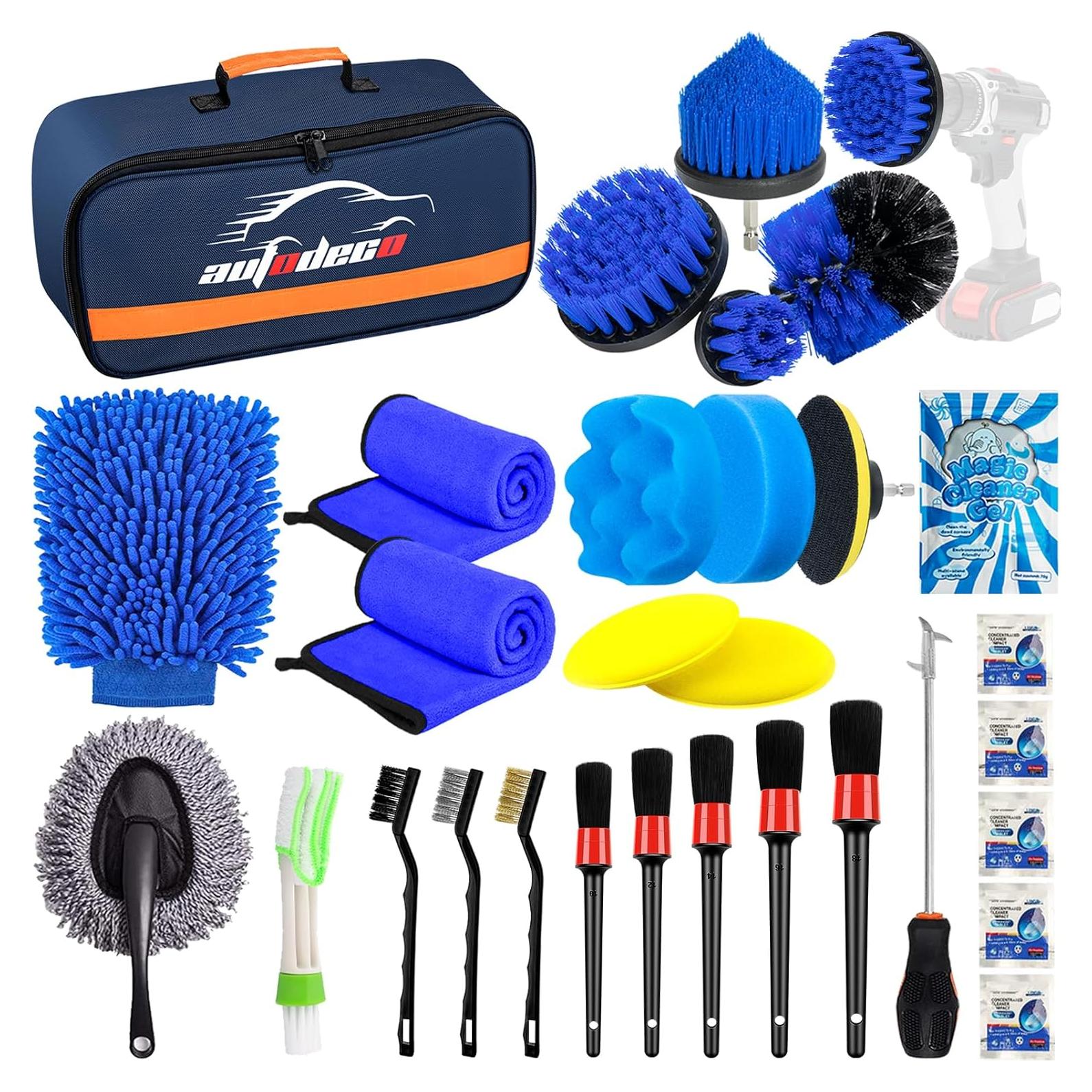 Kit de Detallado de Autos 30Pcs AUTODECO - Limpieza Interior y Exterior