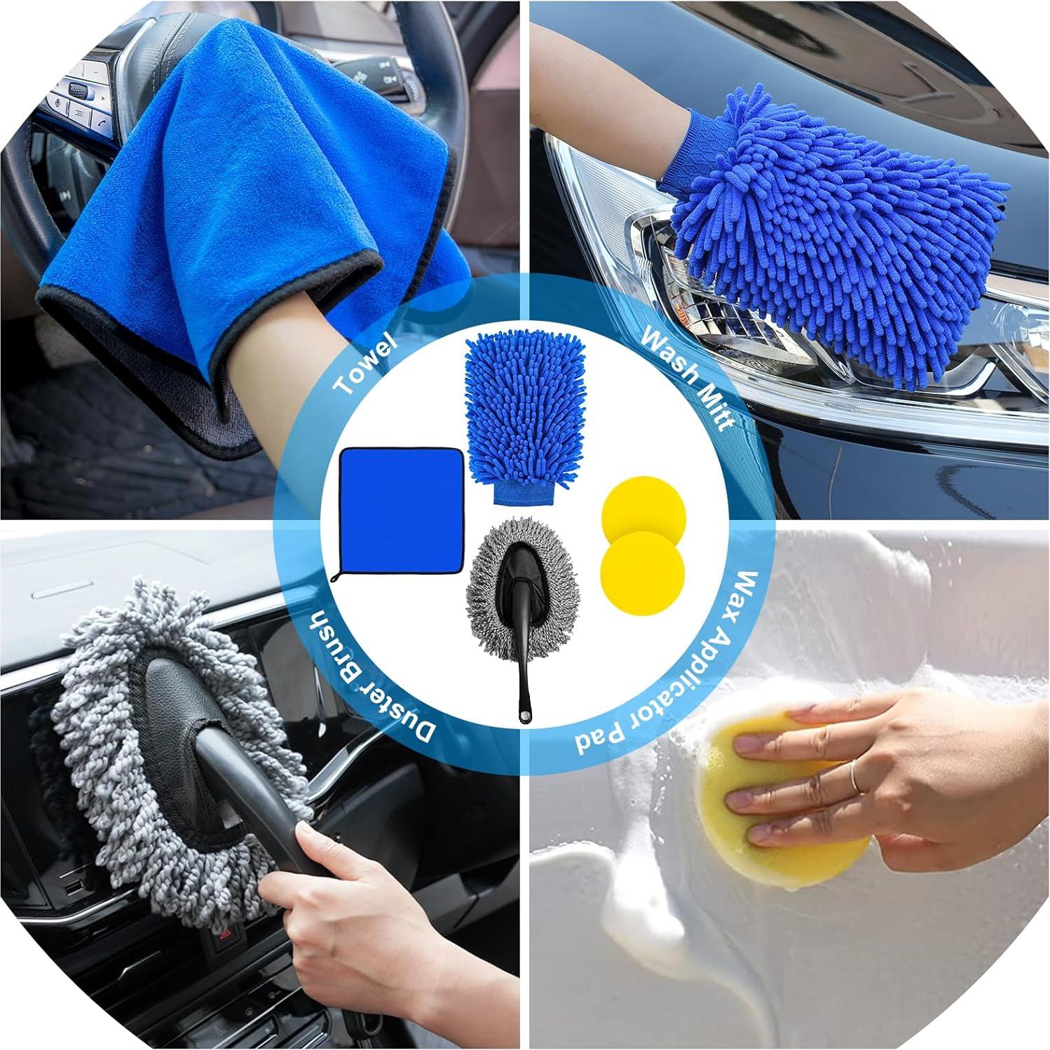 Kit de Detallado de Autos 30Pcs AUTODECO - Limpieza Interior y Exterior