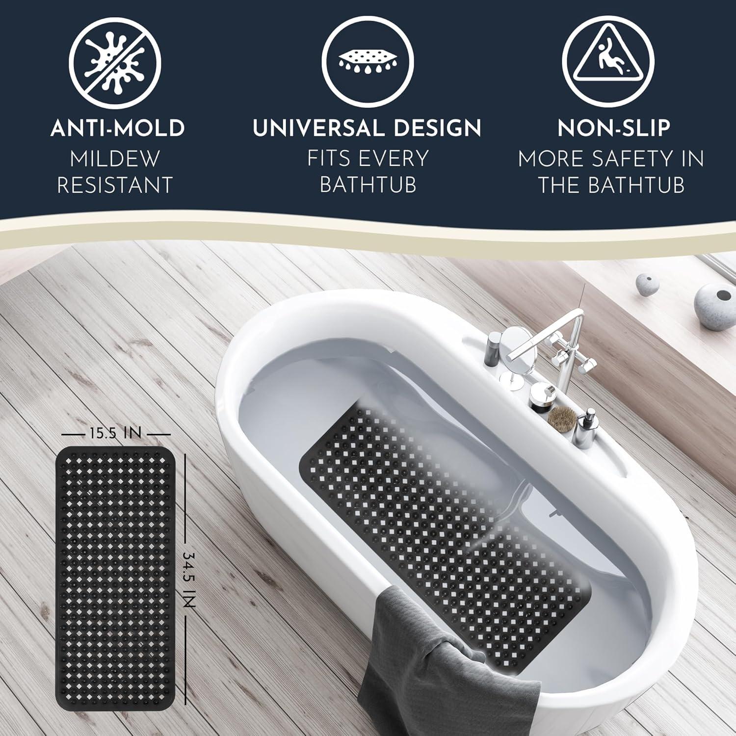 Alfombrilla de Baño Antideslizante Homerella 87.6x39.4cm Negra