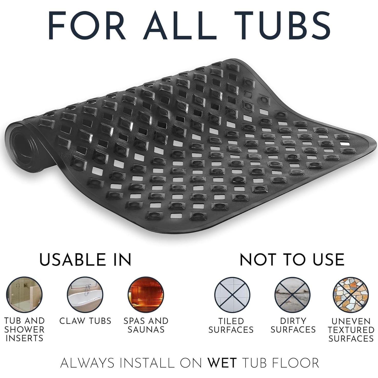 Alfombrilla de Baño Antideslizante Homerella 87.6x39.4cm Negra