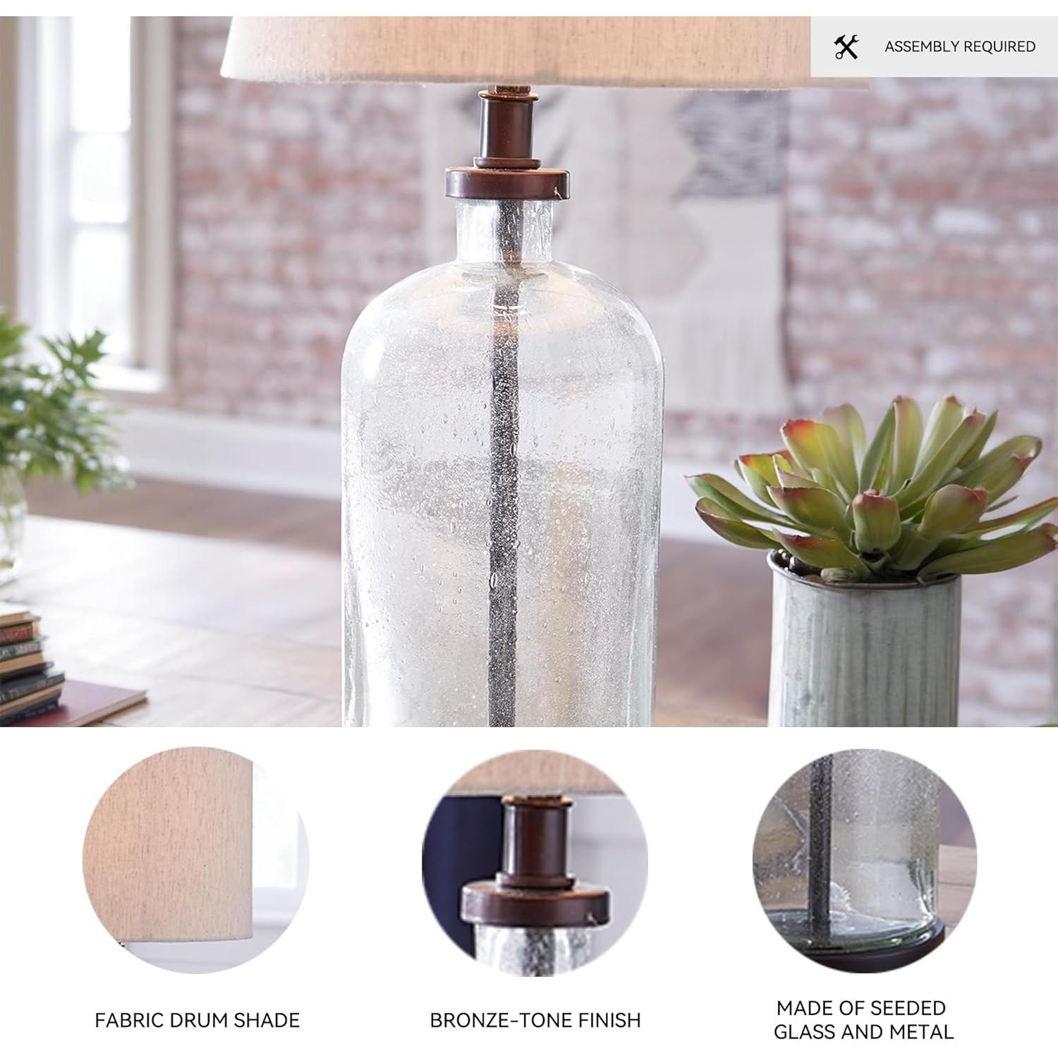 Lámpara de Mesa de Vidrio Sembrado Ashley 57.15 cm Bronce