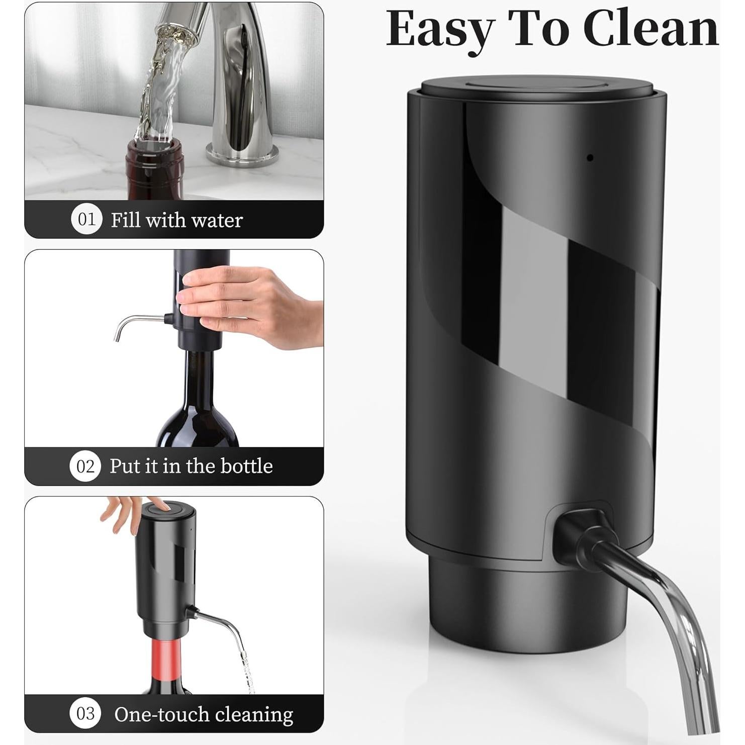 Aireador de Vino Eléctrico ZH-KD7 con Carga USB y Vertedor