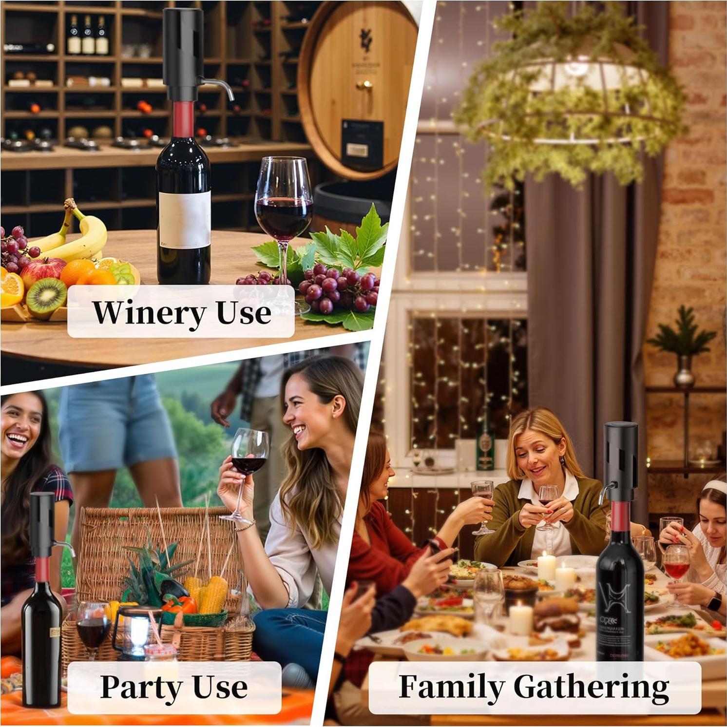 Aireador de Vino Eléctrico ZH-KD7 con Carga USB y Vertedor