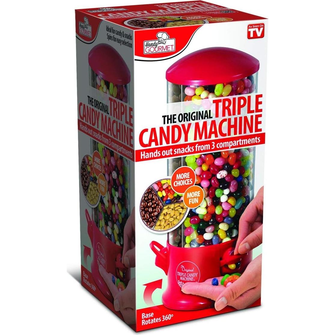 Dispensador de Caramelos Jobar, Triple, Rojo, 600 ml