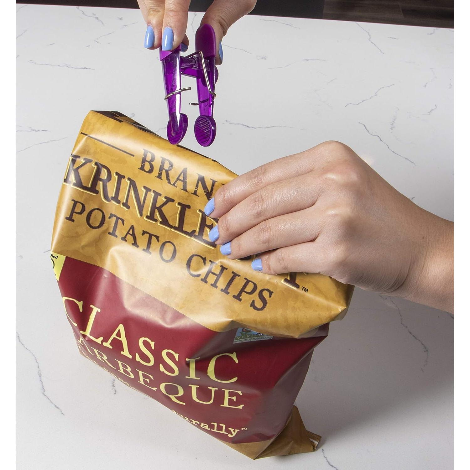 Magnetic Snack and Chip Clips, Assorted Colors, 16 Count