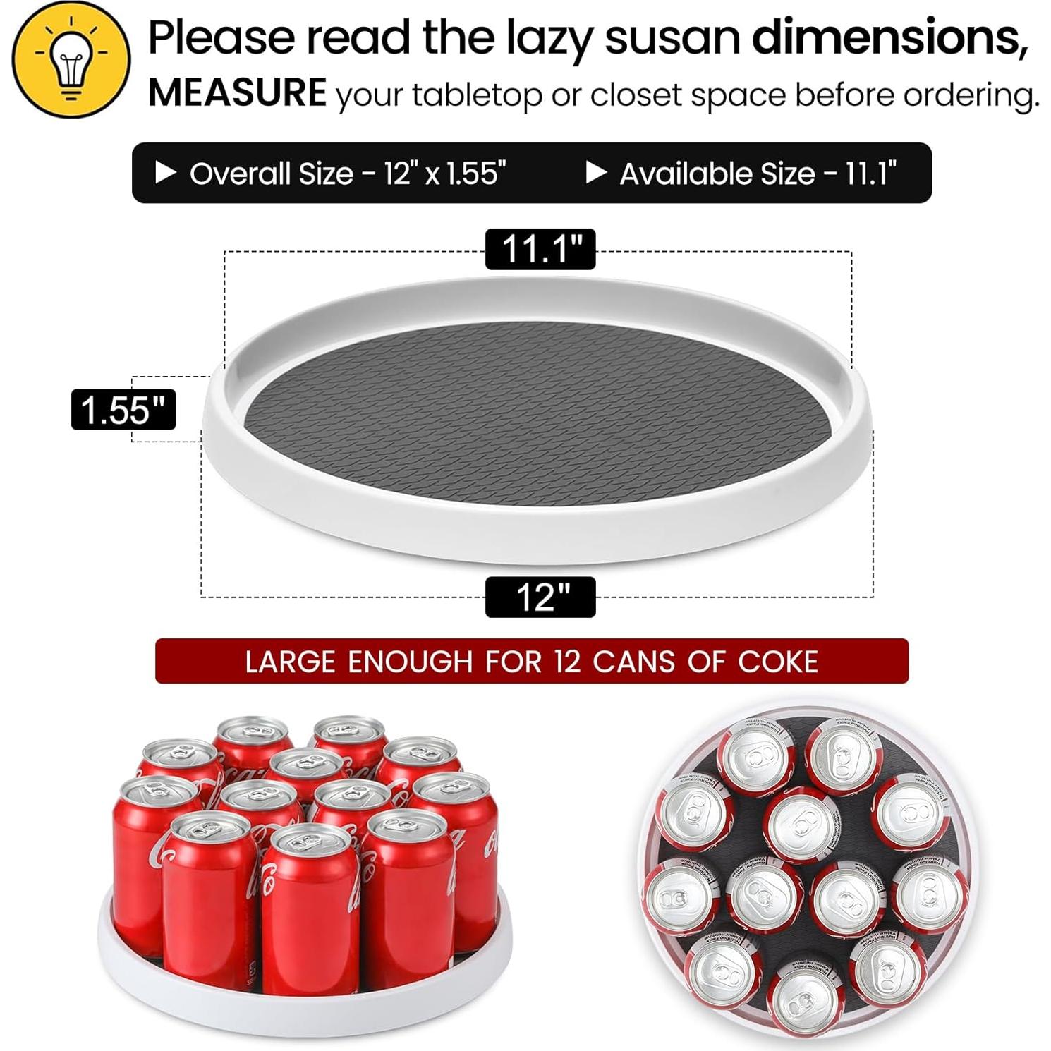 Organizador Lazy Susan Antideslizante LANDNEOO 30 cm - Paquete de 2