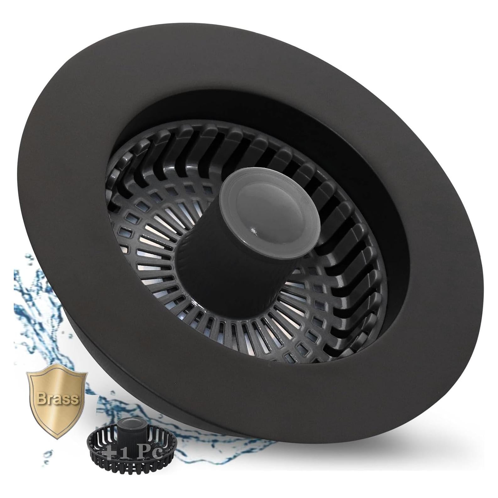 Tapón de Fregadero de Cocina BAOLSLS 3 en 1 Negro 10.8 cm