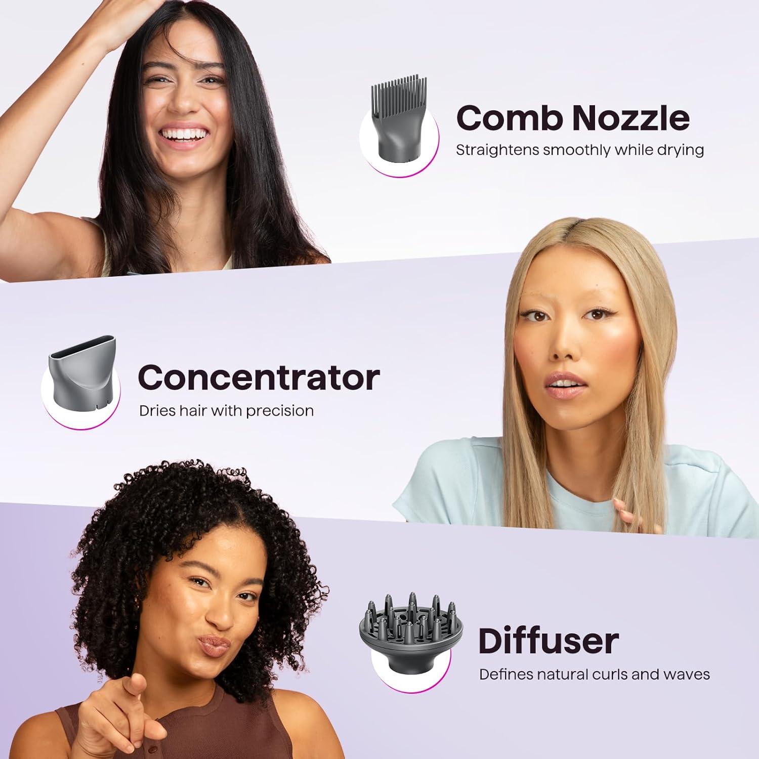 Secador de Pelo Wavytalk 1875W Iónico con Difusor y Accesorios