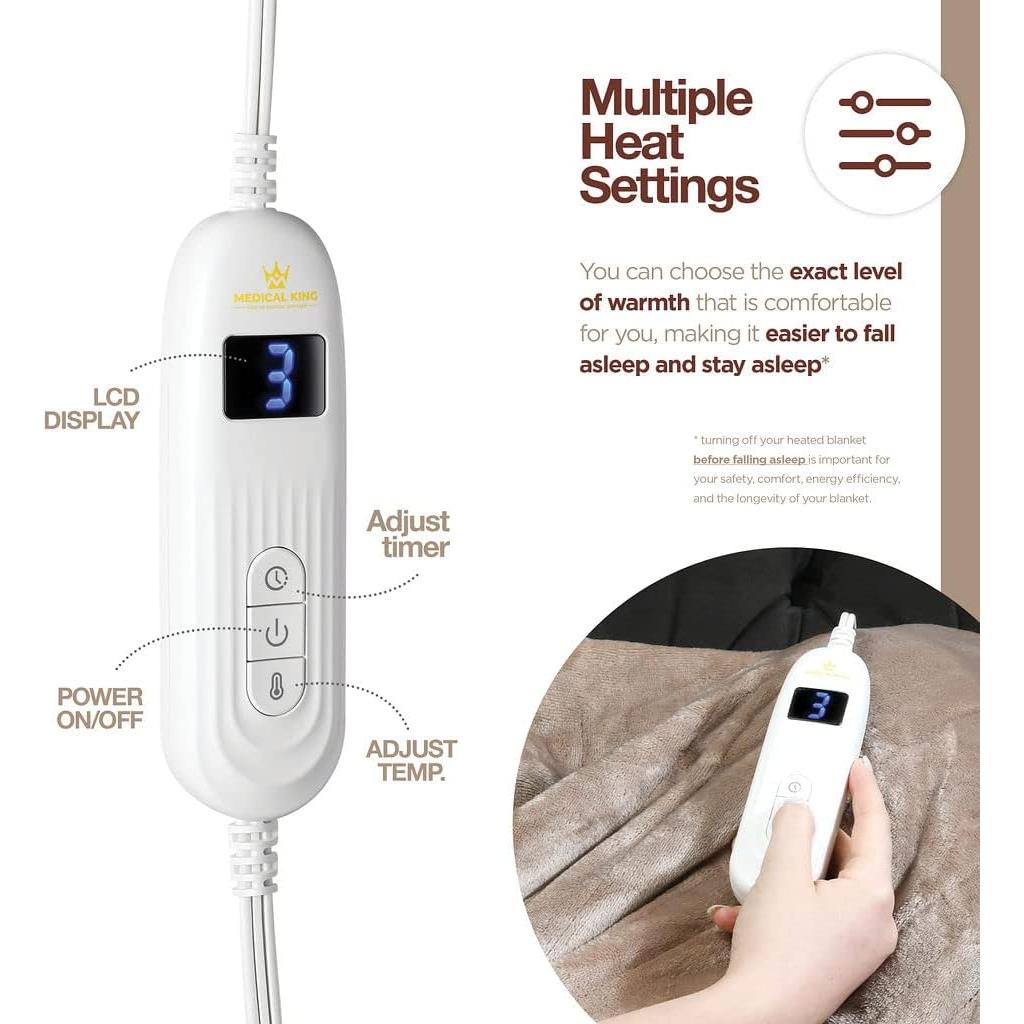 Manta Térmica Eléctrica Medical King 127x152 cm Beige