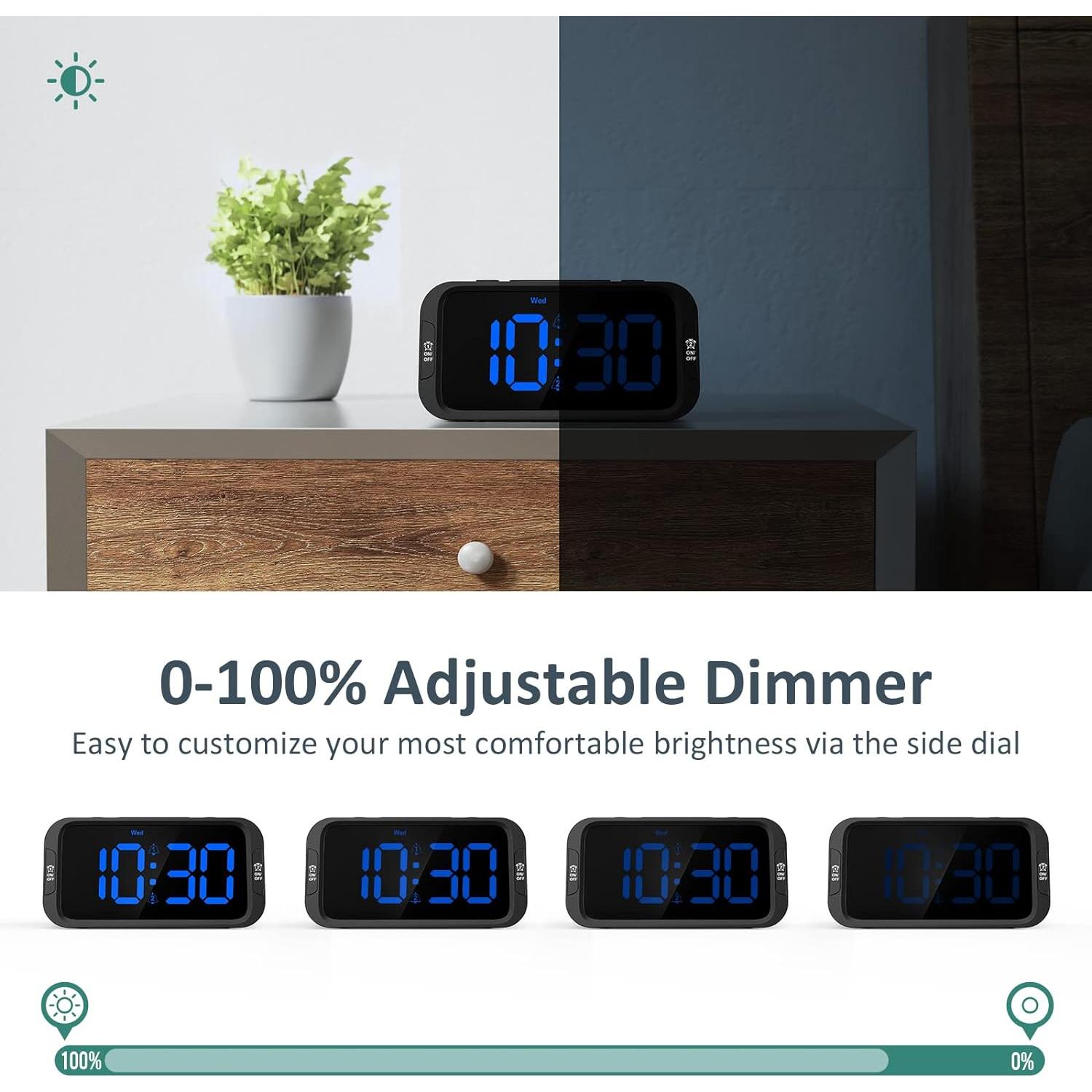 Reloj Despertador Digital Odokee UE-218 Azul con Cargador USB