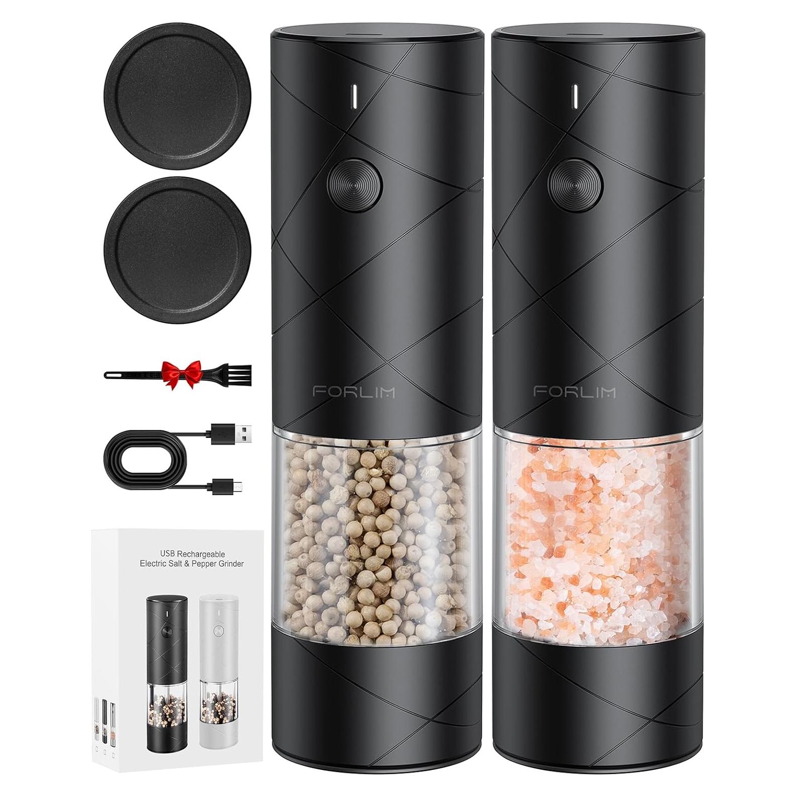Molinillos Eléctricos de Sal y Pimienta FORLIM, Recargables USB, 2 Pzs