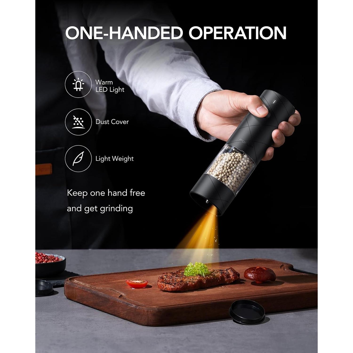 Molinillos Eléctricos de Sal y Pimienta FORLIM, Recargables USB, 2 Pzs