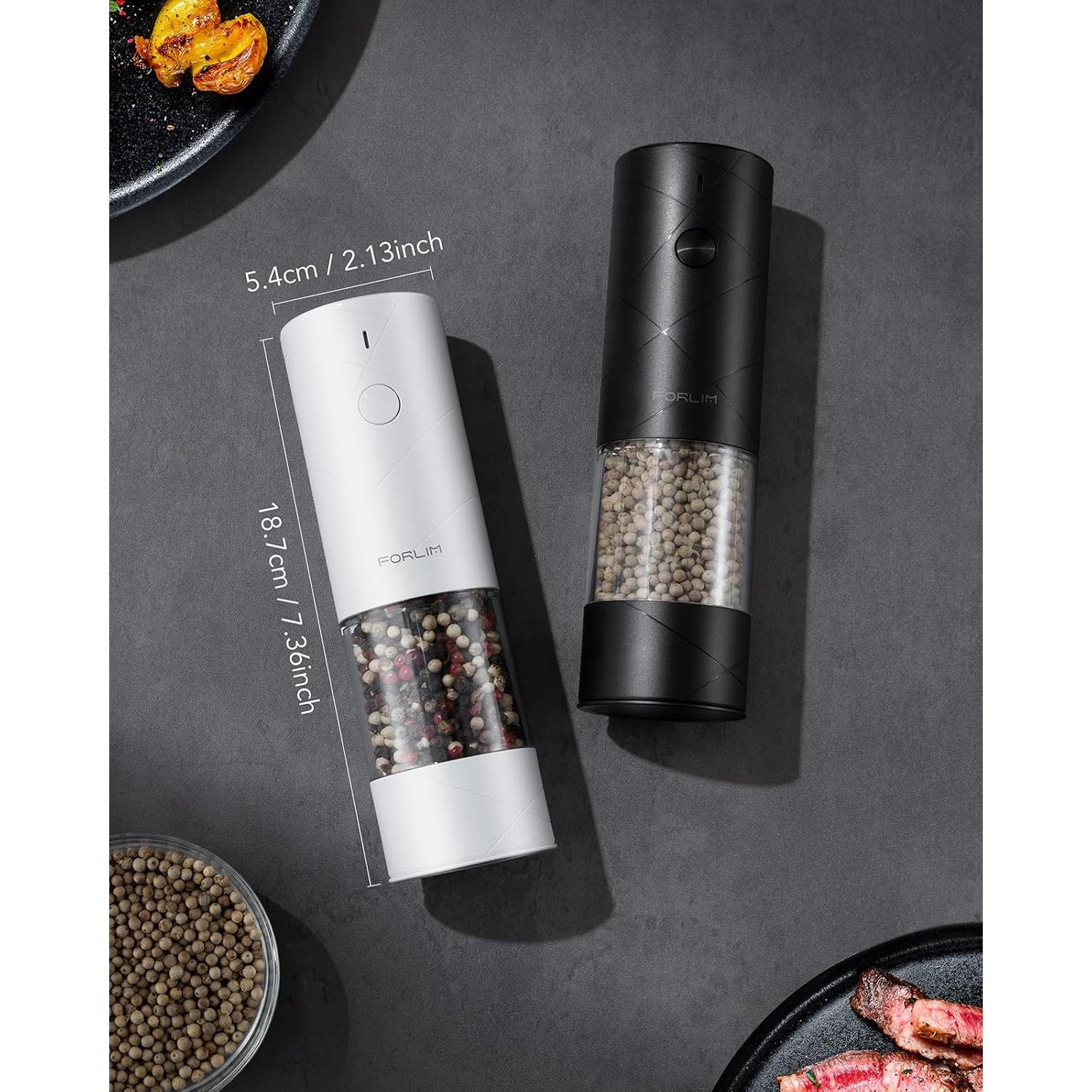 Molinillos Eléctricos de Sal y Pimienta FORLIM, Recargables USB, 2 Pzs