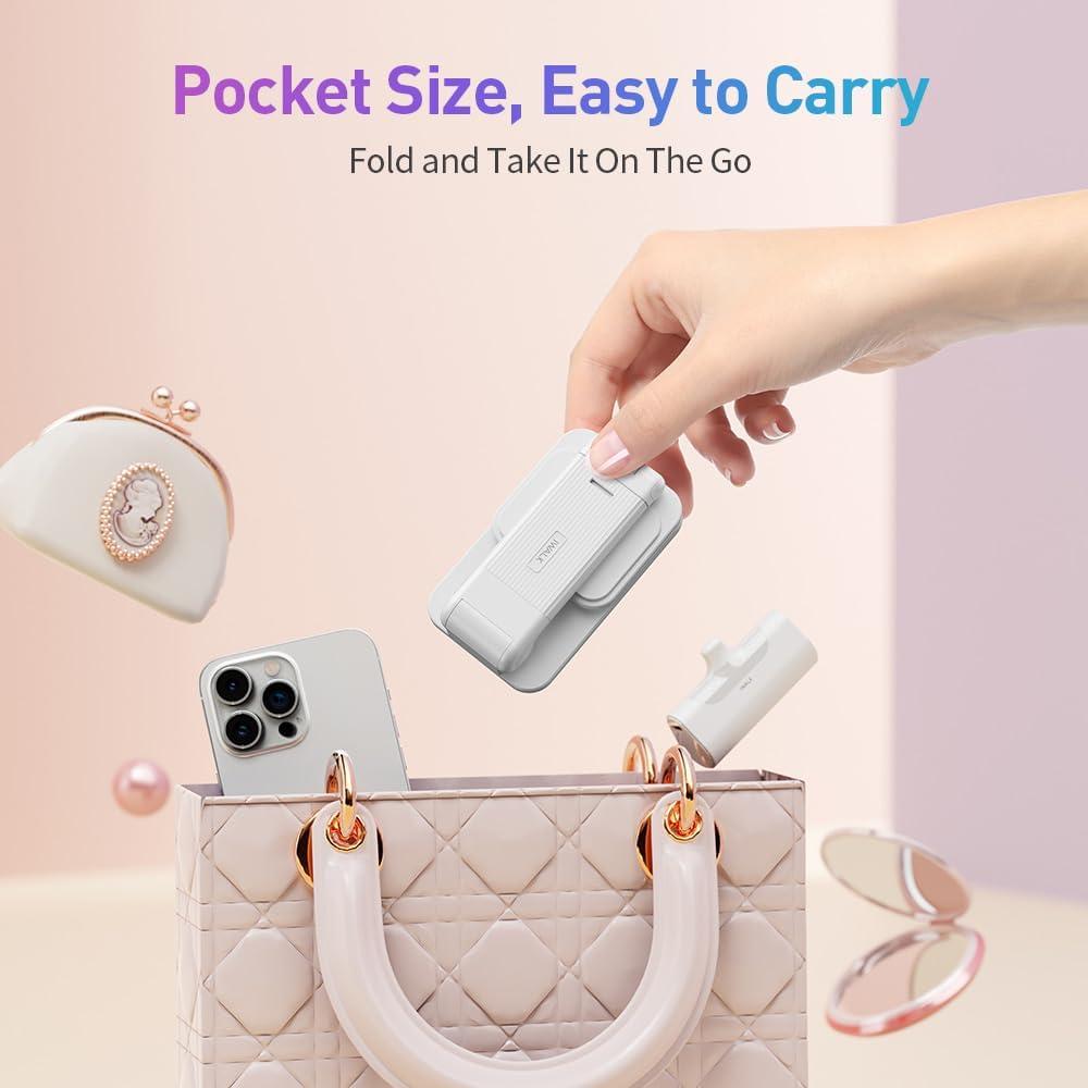 Soporte Magnético Plegable iWALK para iPhone 12-15 - Blanco