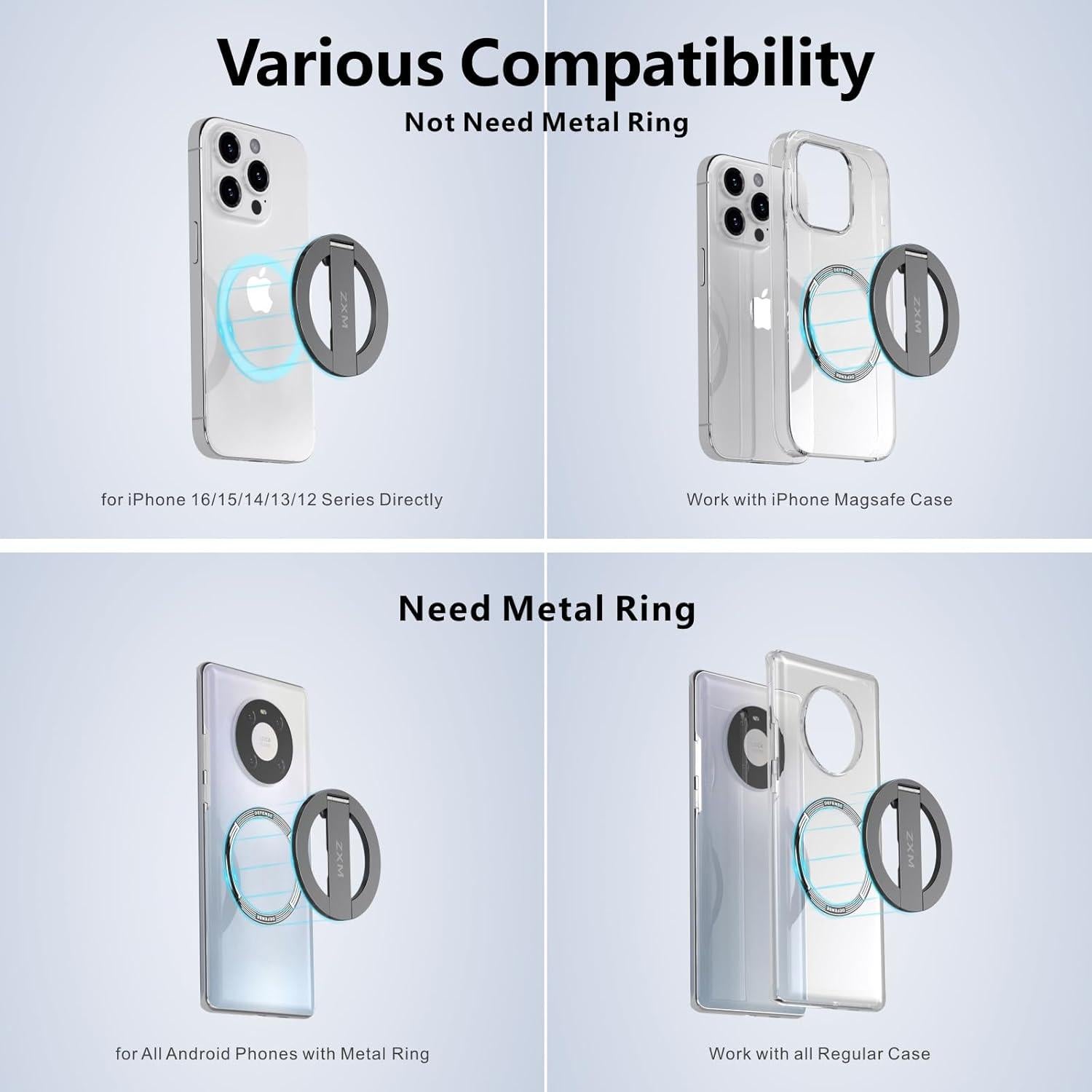 Soporte Magnético ZXM para iPhone y Smartphones - Negro