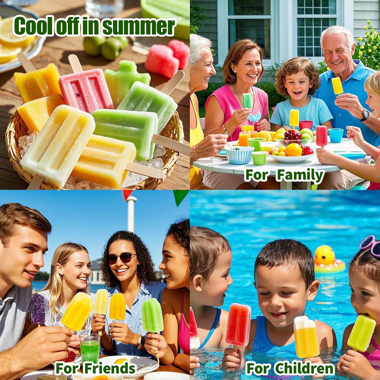 Molde de Paletas de Silicona Waybesty 10 Cavidades Verde