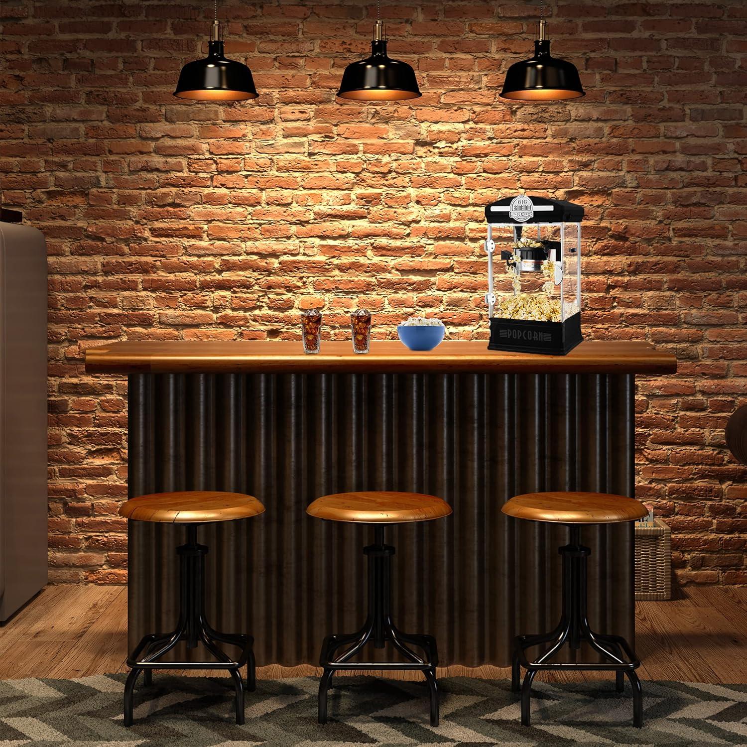 Popcorn Machine - Big Bambino Old-Fashioned Popper with 4-Ounce Kettle, Measuring Cups, Scoop, and Serving Cups by Great Northern Popcorn (Black)