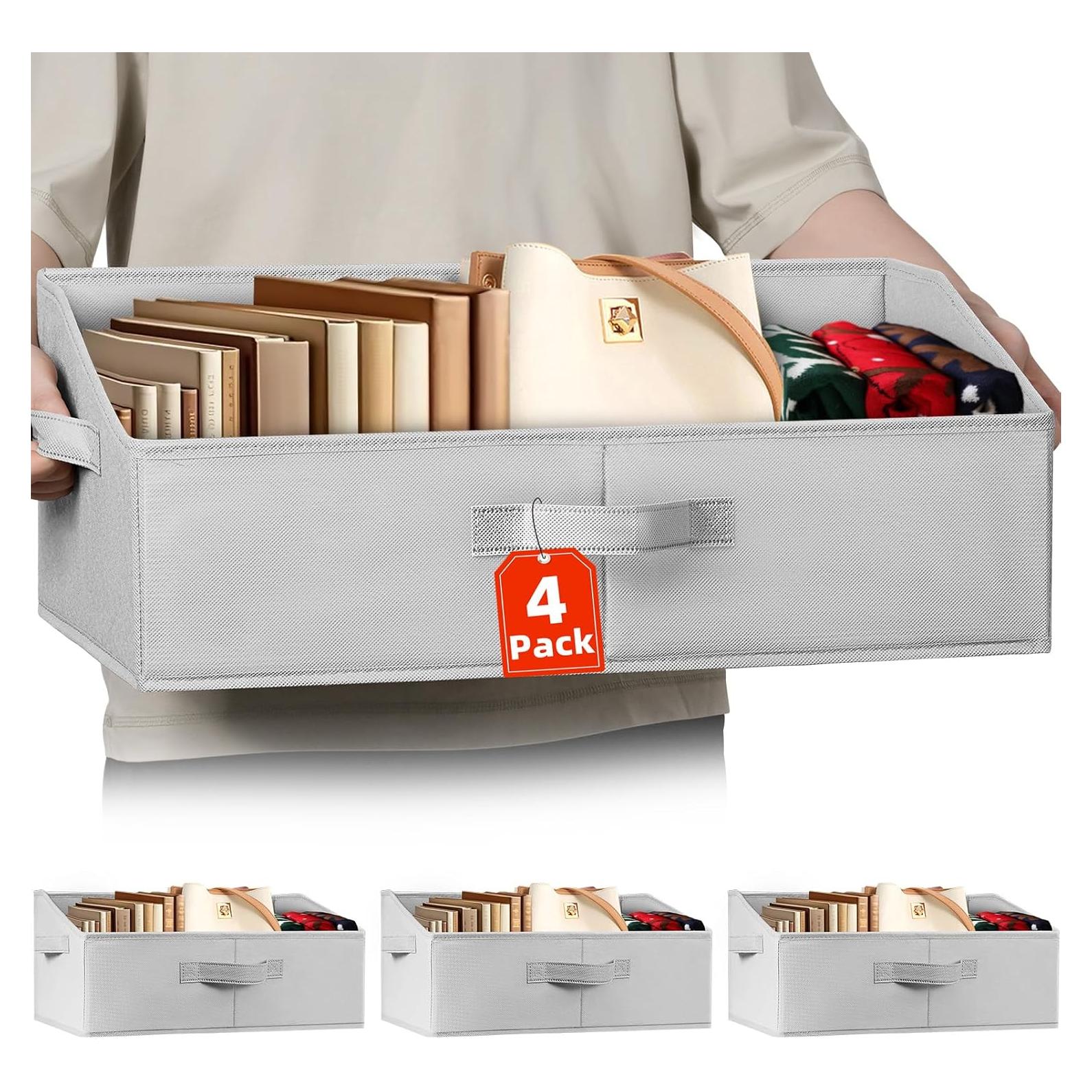 Organizadores de Closet Extra Grande Criusia 4 Paquete Gris