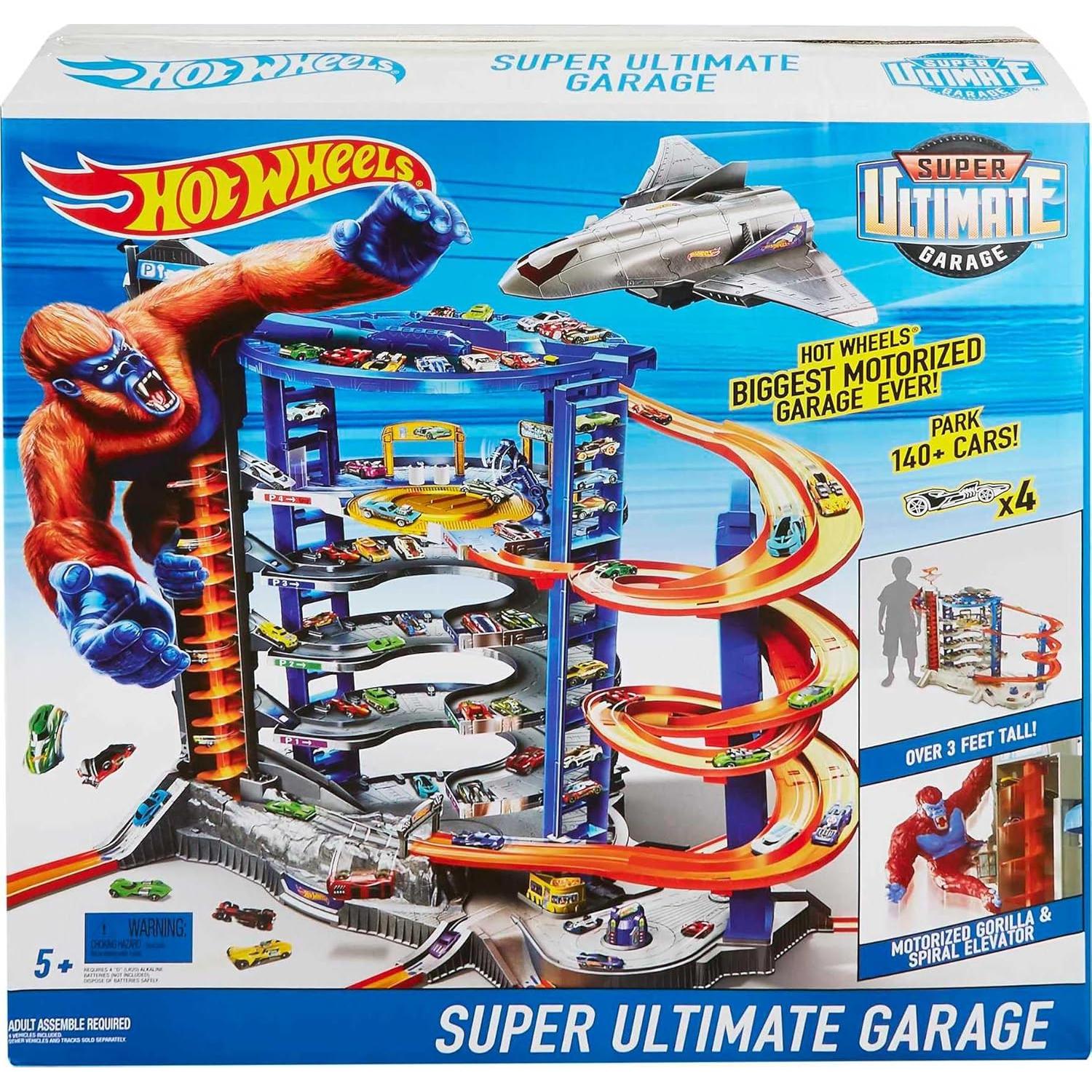 Garaje Super Ultimate Hot Wheels con 4 Autos y Elevador