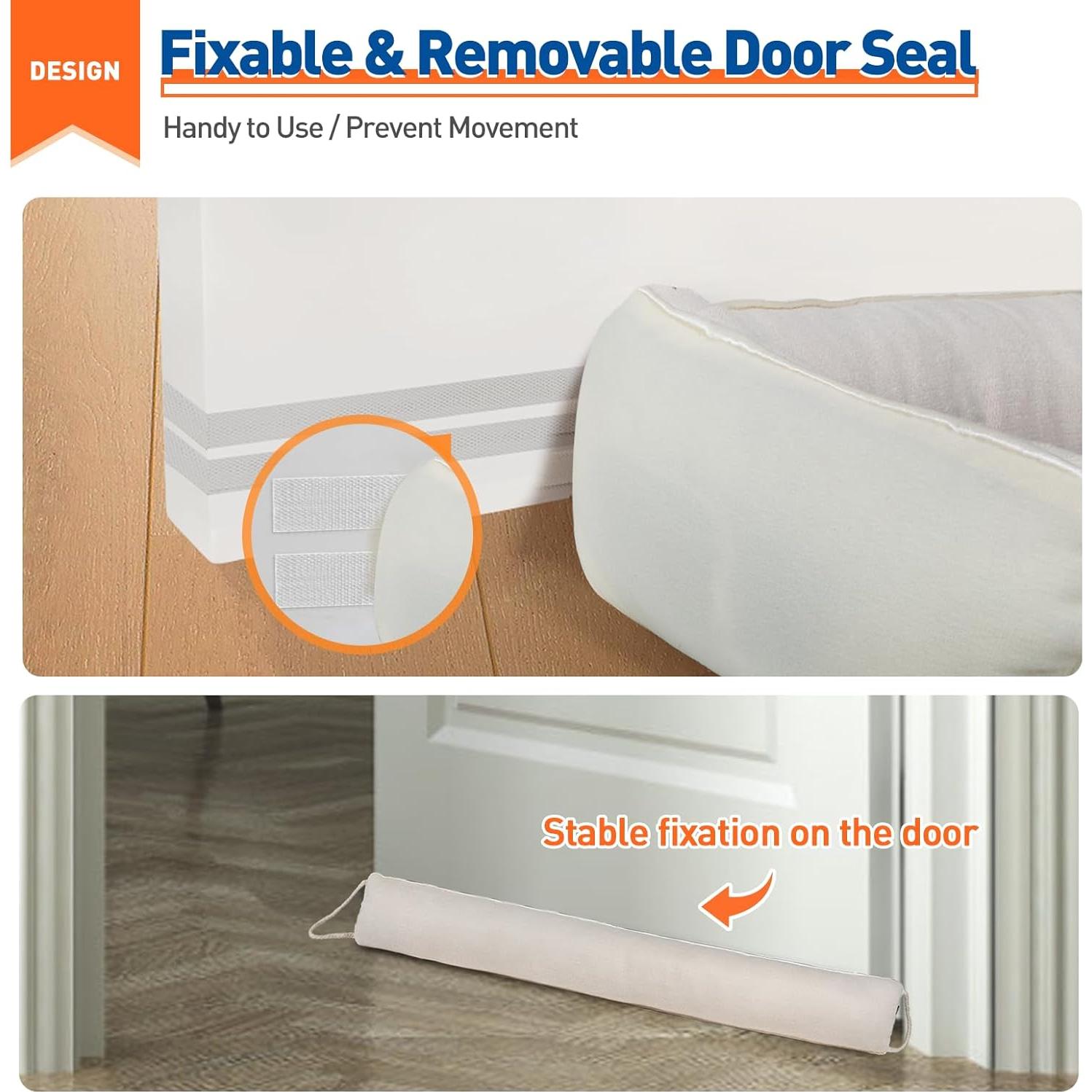 Detenedor de Corrientes de Aire MAGZO 81 cm Beige Aislante Acústico