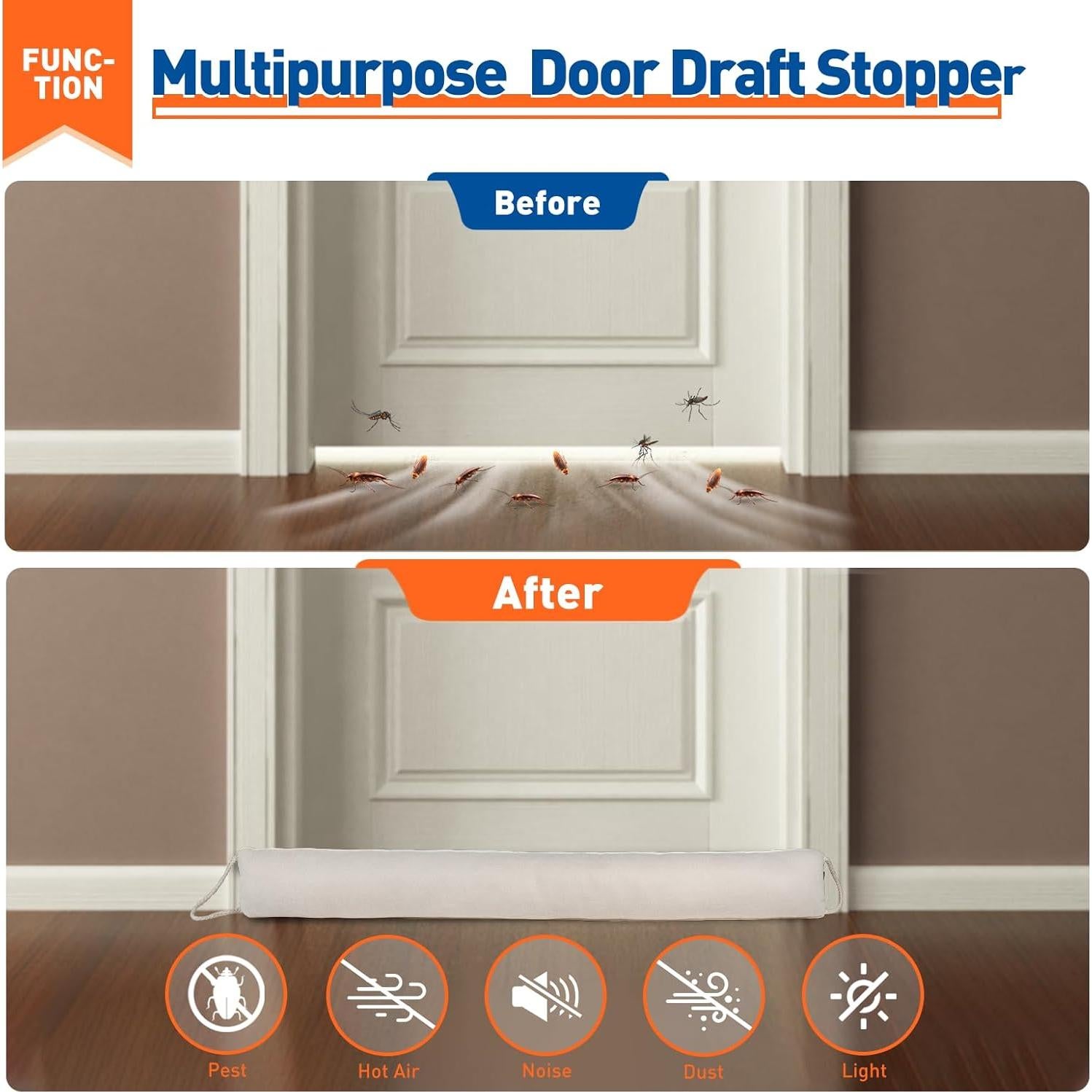 Detenedor de Corrientes de Aire MAGZO 81 cm Beige Aislante Acústico