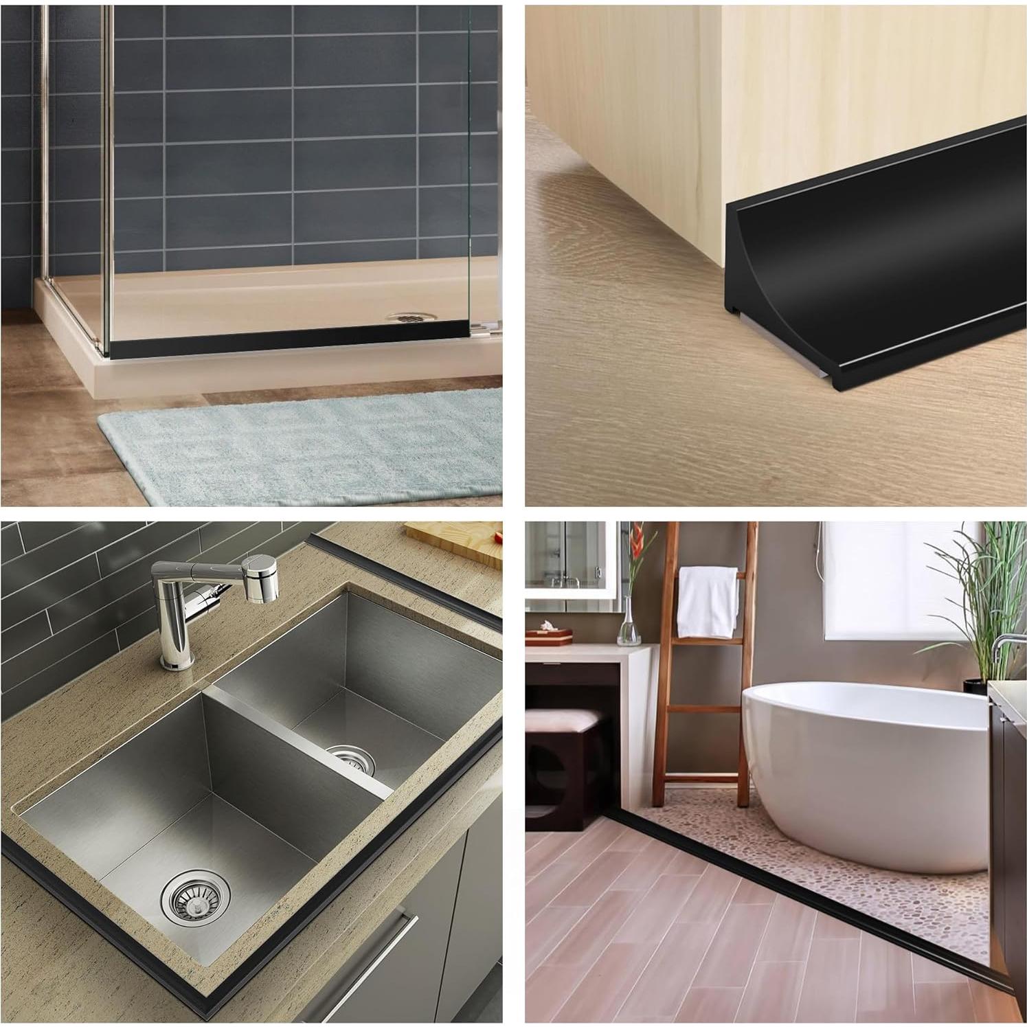 Umbral de Ducha 100 cm Zehiels Barrera Silicona Autoadhesiva