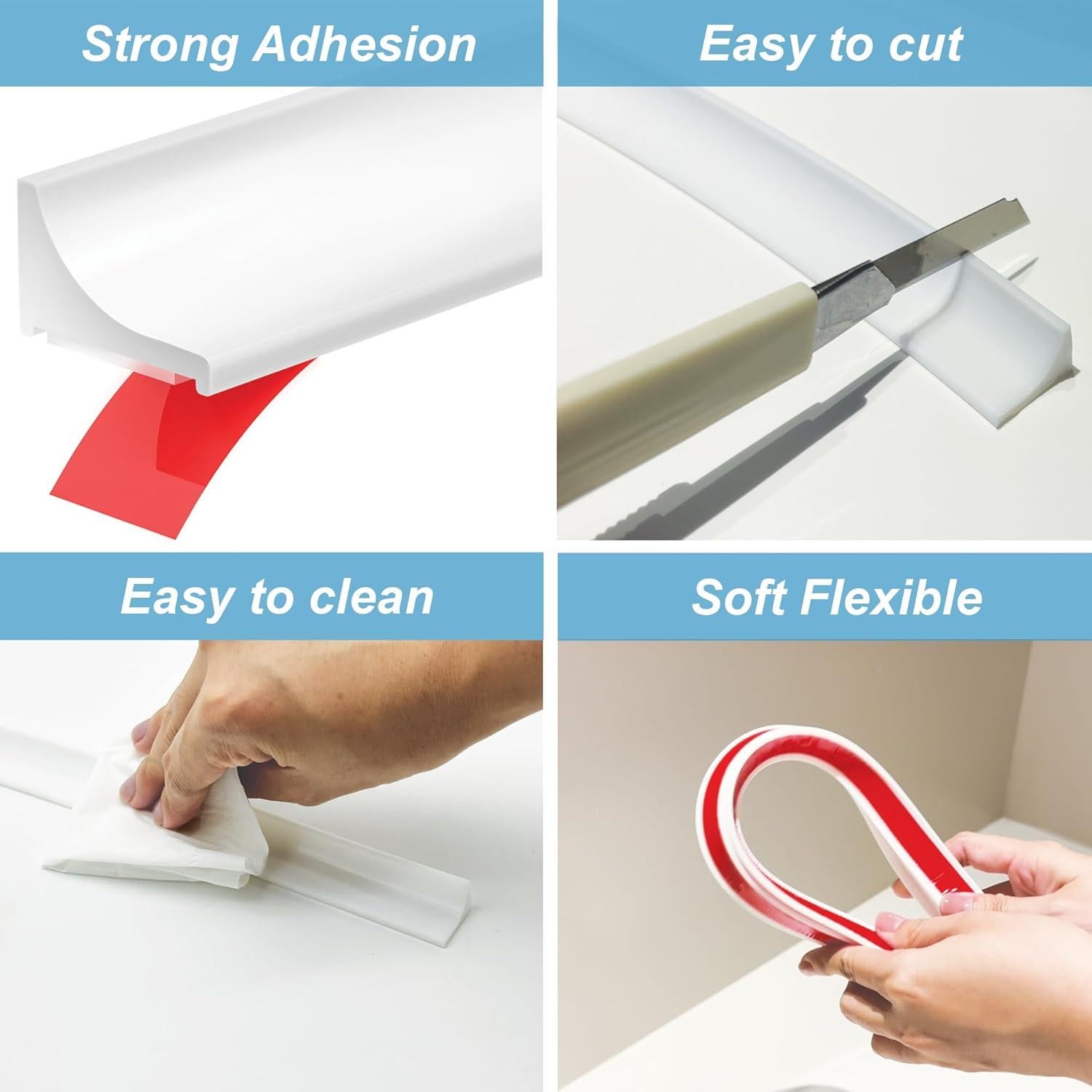 Umbral de Ducha 100 cm Zehiels Barrera Silicona Autoadhesiva