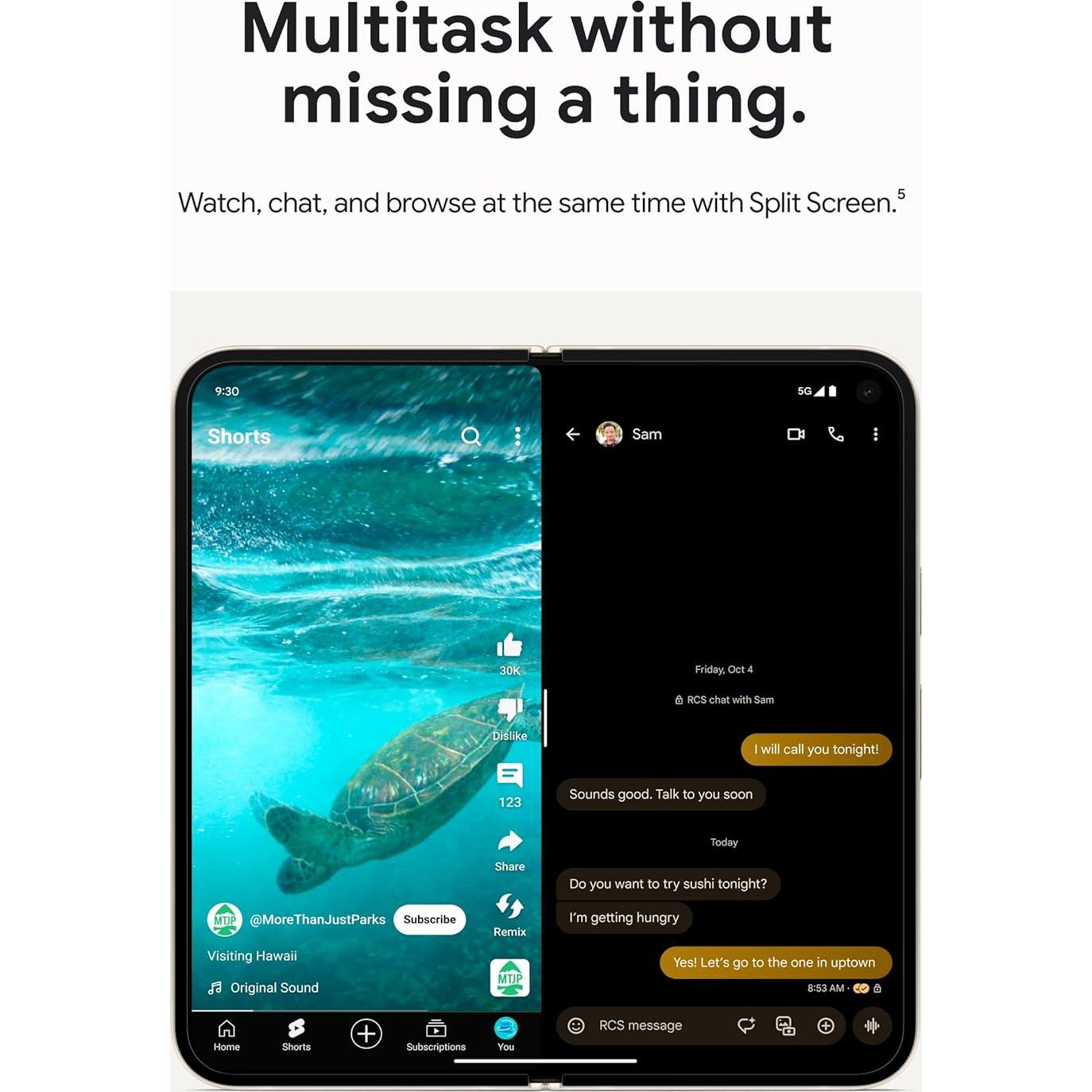 Google Pixel 9 Pro Fold - Teléfono Plegable 256GB Obsidiana