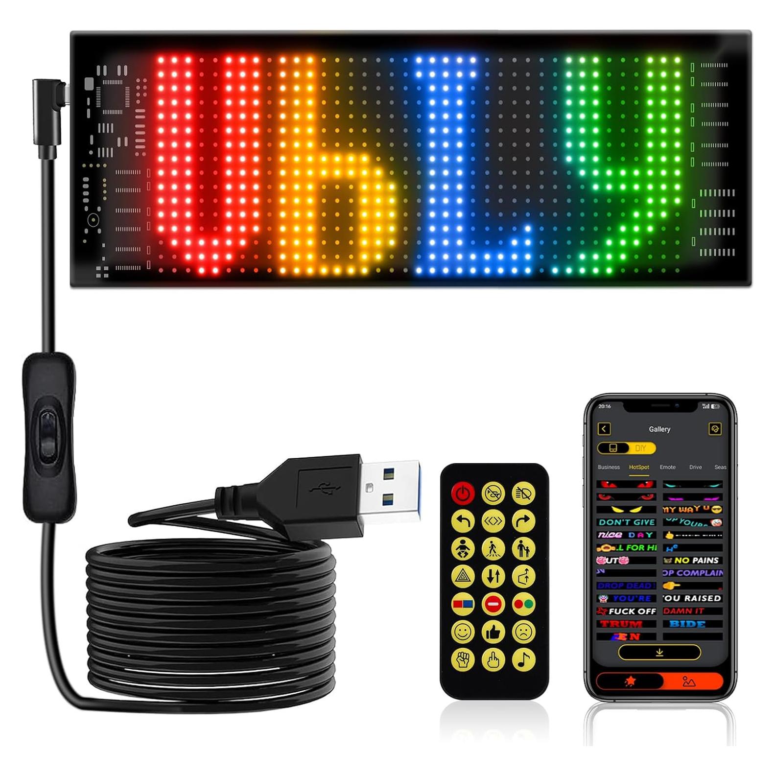Cartel LED Programable Miootly 17.8x7.6cm Control Bluetooth