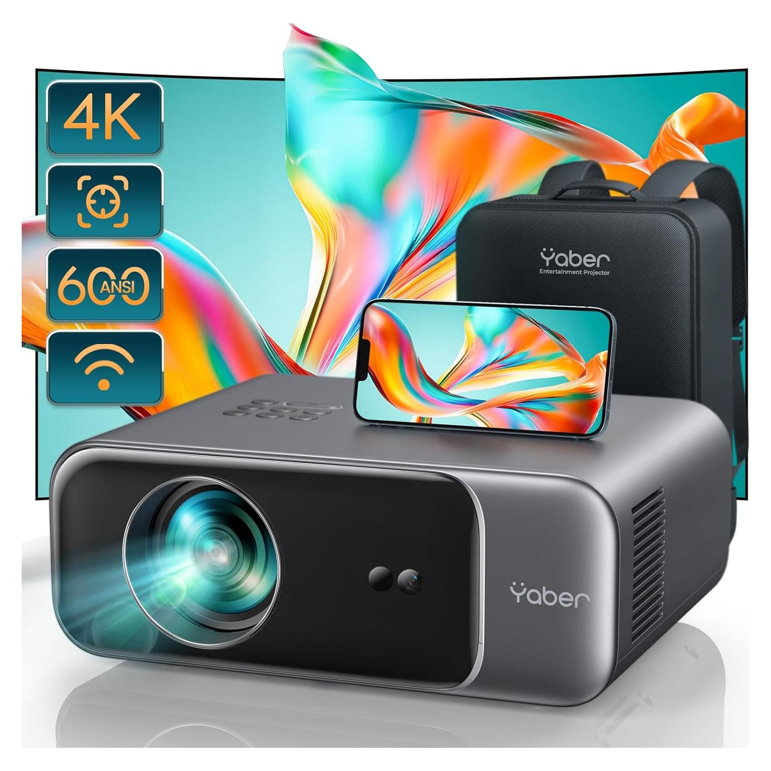 Proyector YABER Pro V9 4K WiFi 6 600 ANSI 1080P Cine en Casa