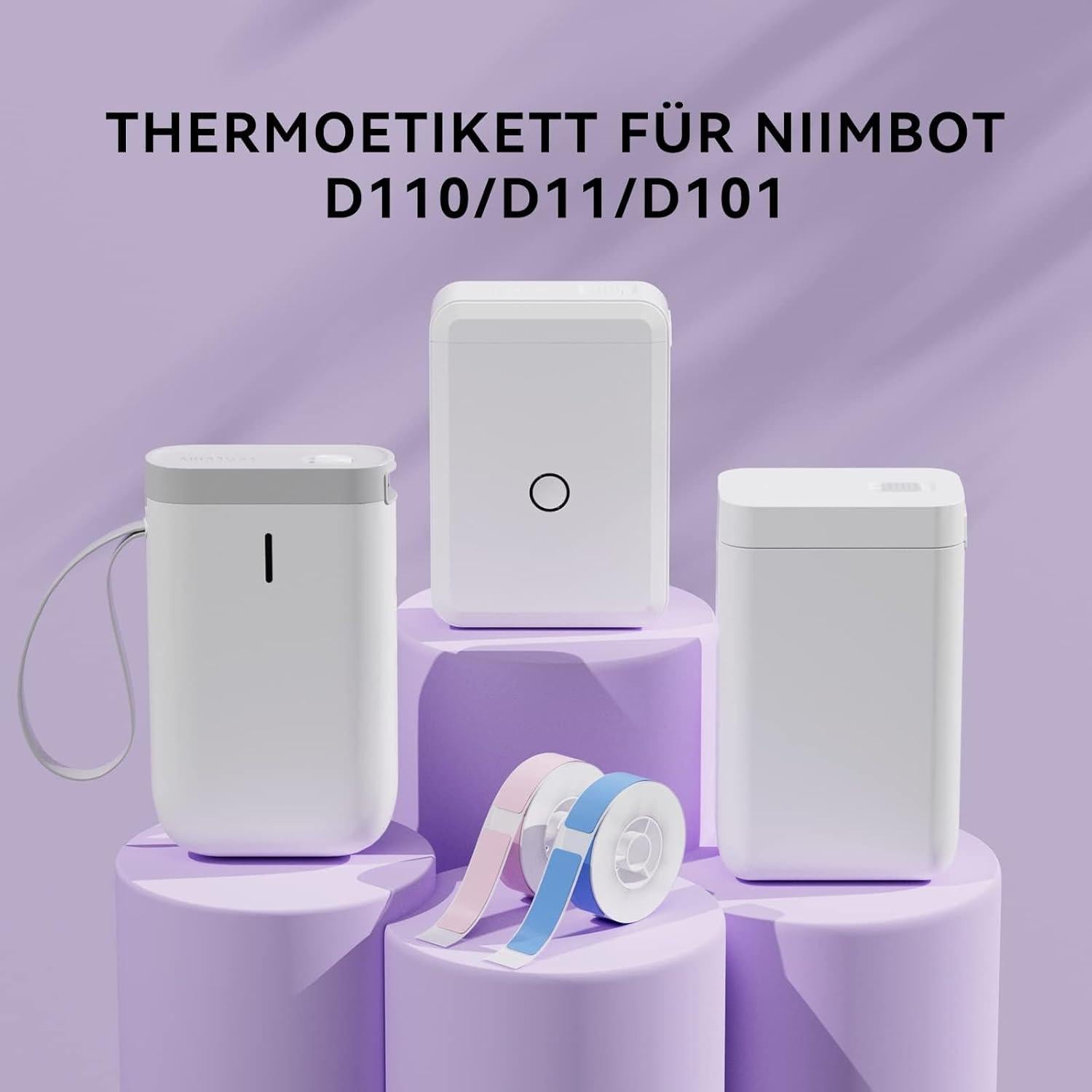 NIIMBOT Lable Maker Tape (0.47" x 1.57") Printer Sticker Paper with Self-Adhesive for D11/D110/D101 Label Maker,1 Roll of 160 (Blue)