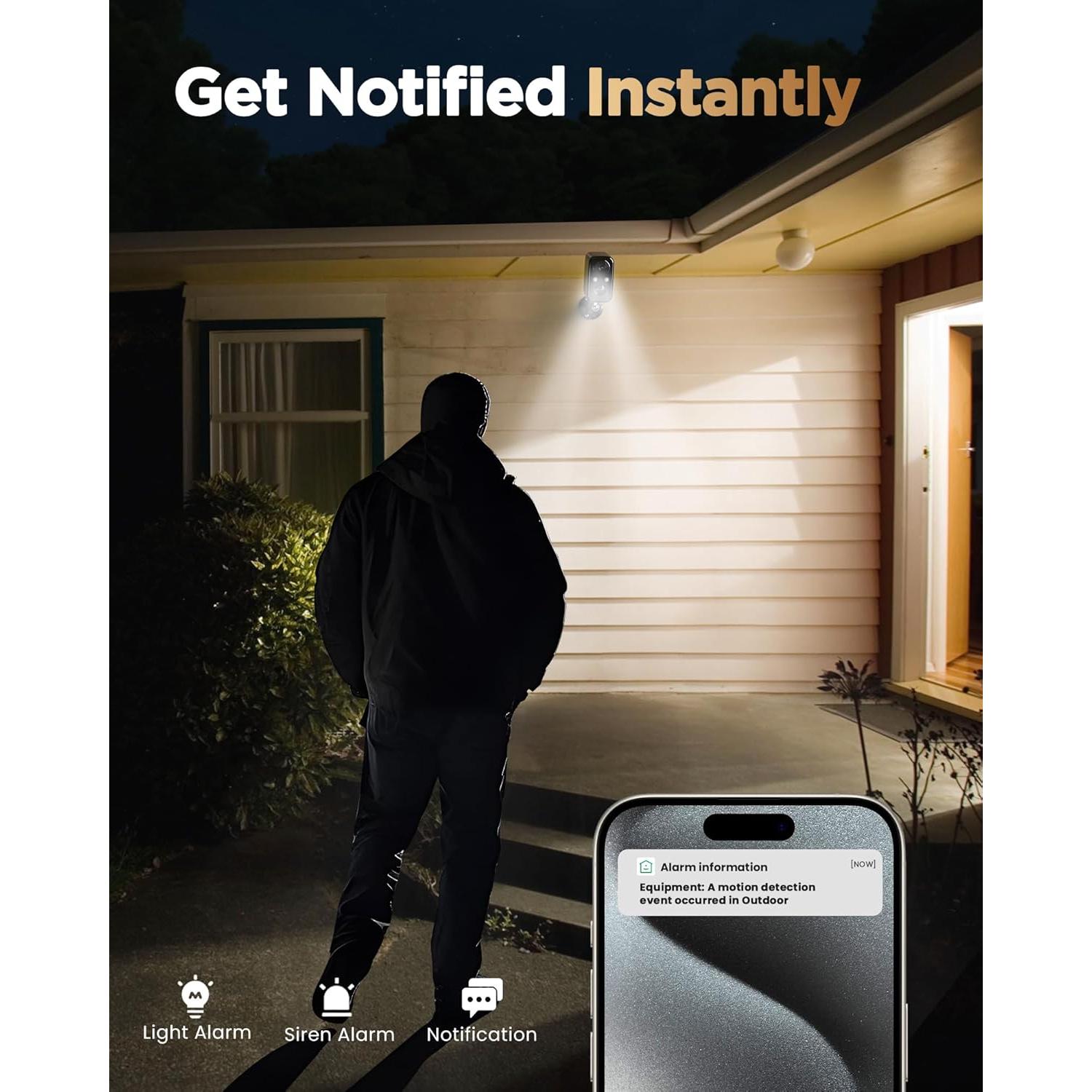 Cámara de Seguridad Inalámbrica BECAMSO T1-DF 2K Exterior