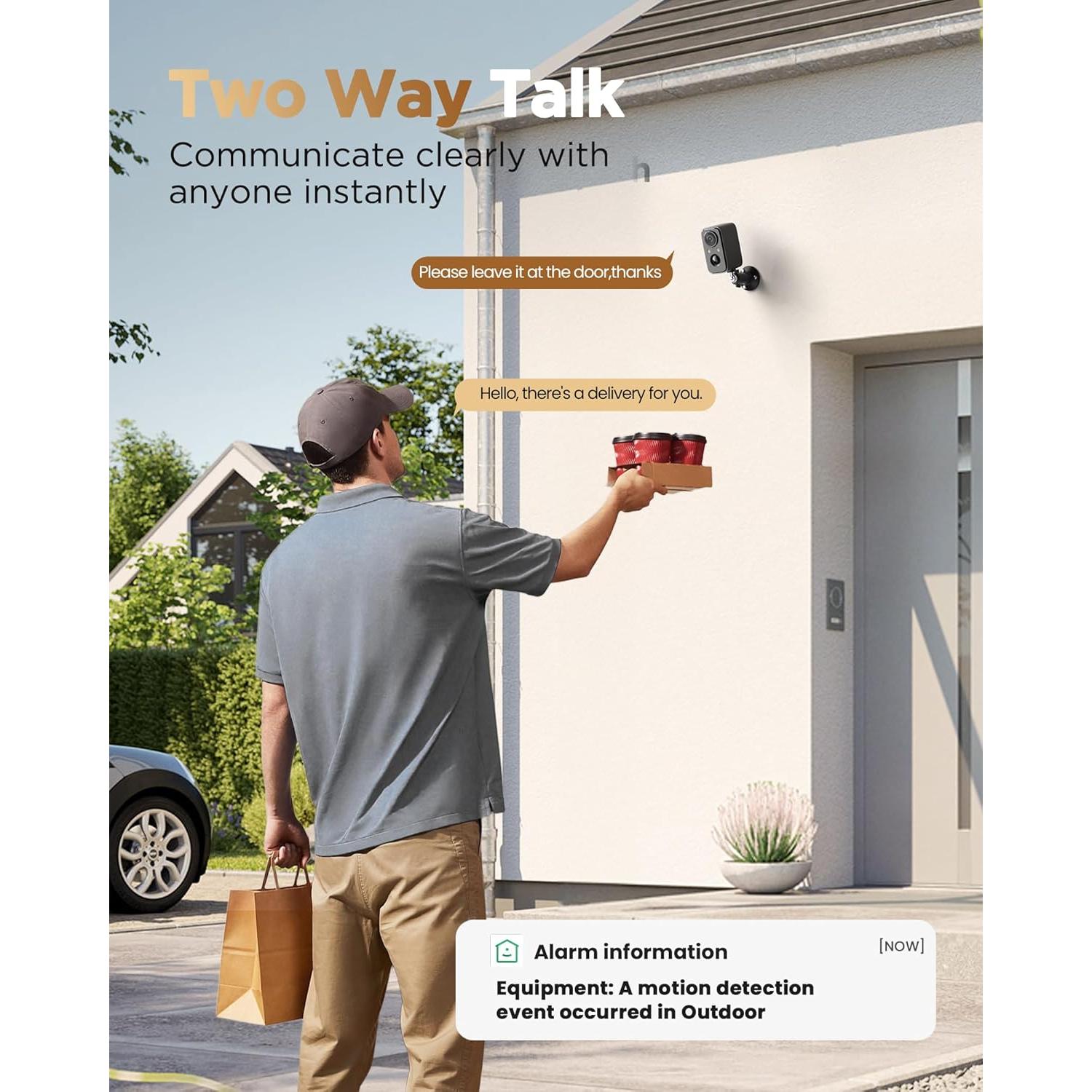 Cámara de Seguridad Inalámbrica BECAMSO T1-DF 2K Exterior