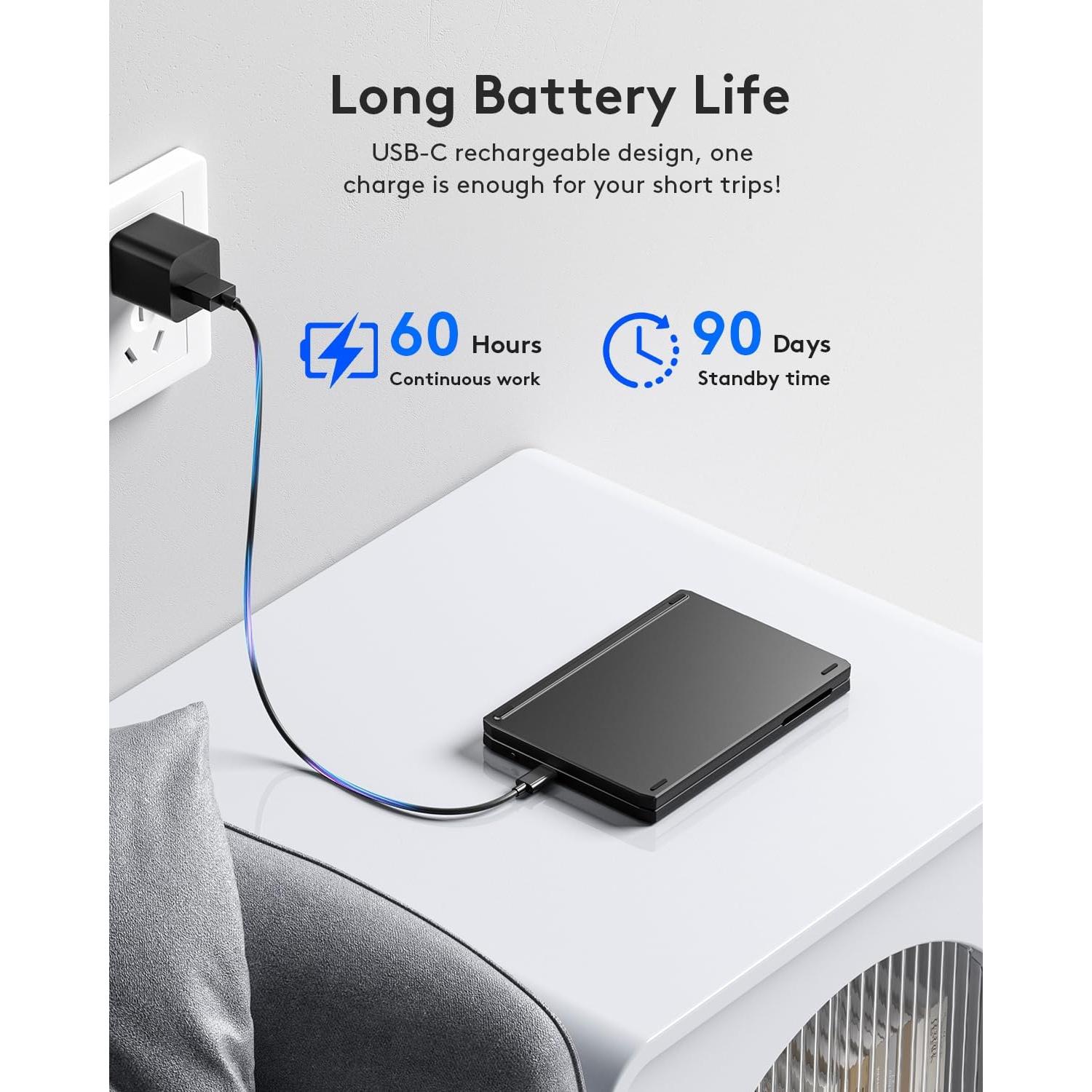 Teclado Bluetooth Plegable Samsers KD07T - Portátil Negro