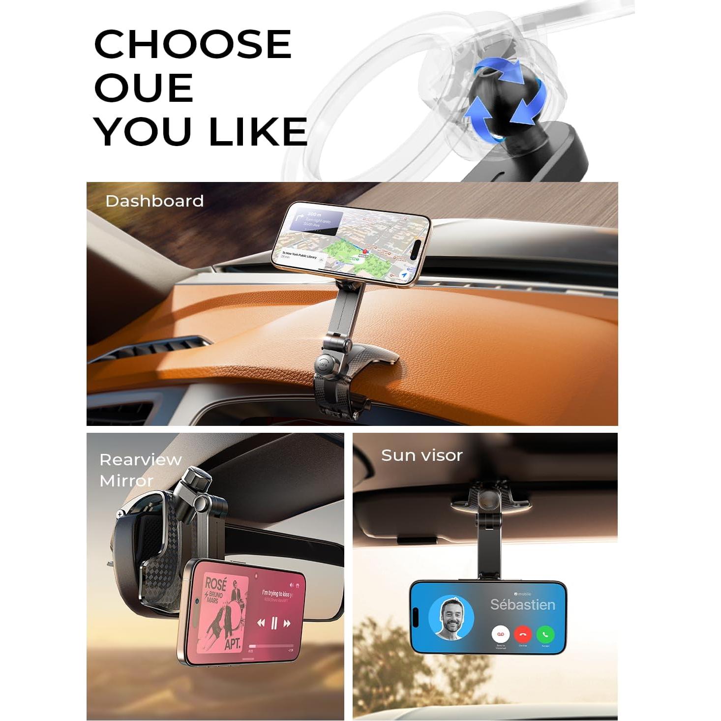 Soporte para Auto LISEN MagSafe 360° Ajustable Negro