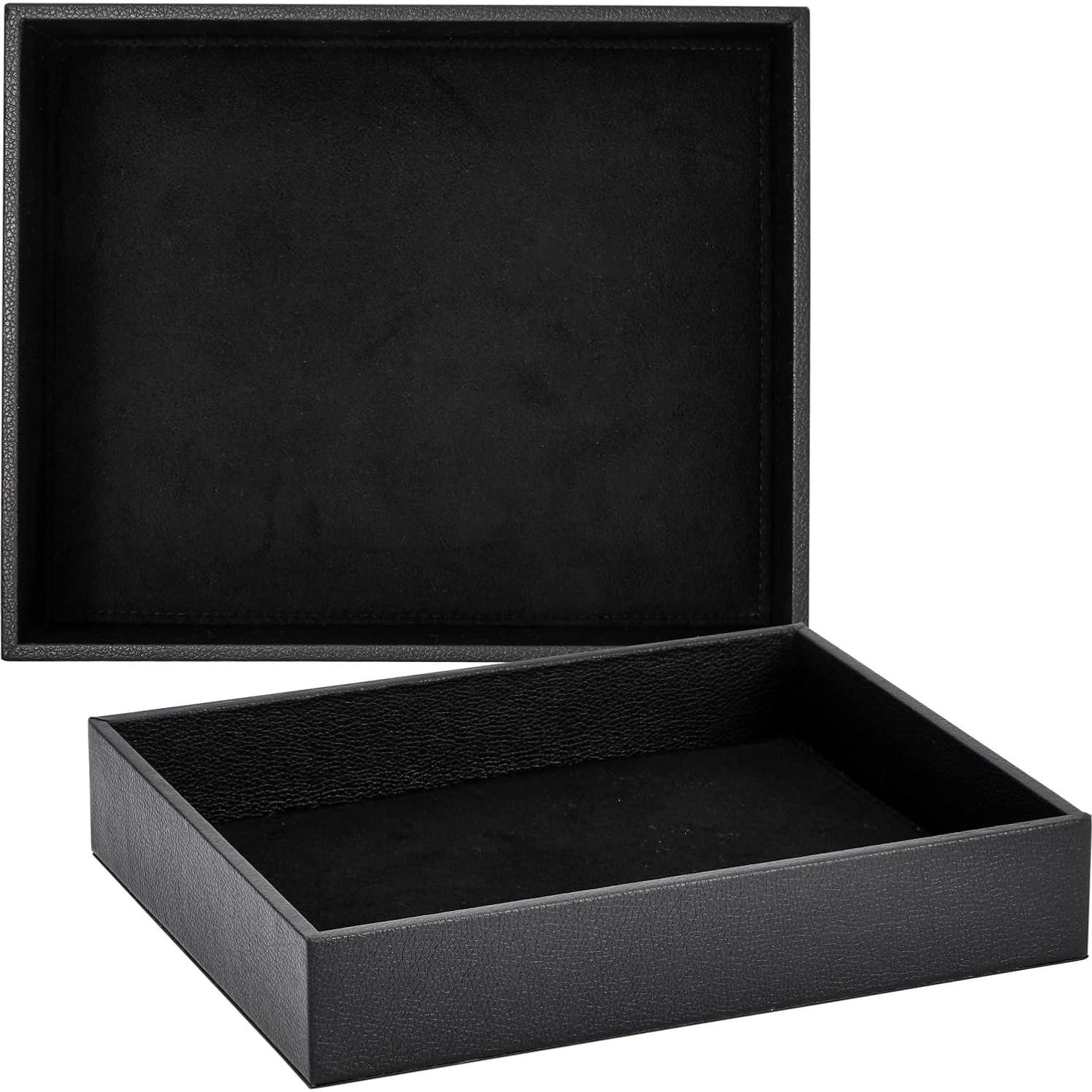 Paquete de 2 Bandejas de Tocador Juvale de Cuero Sintético Negro