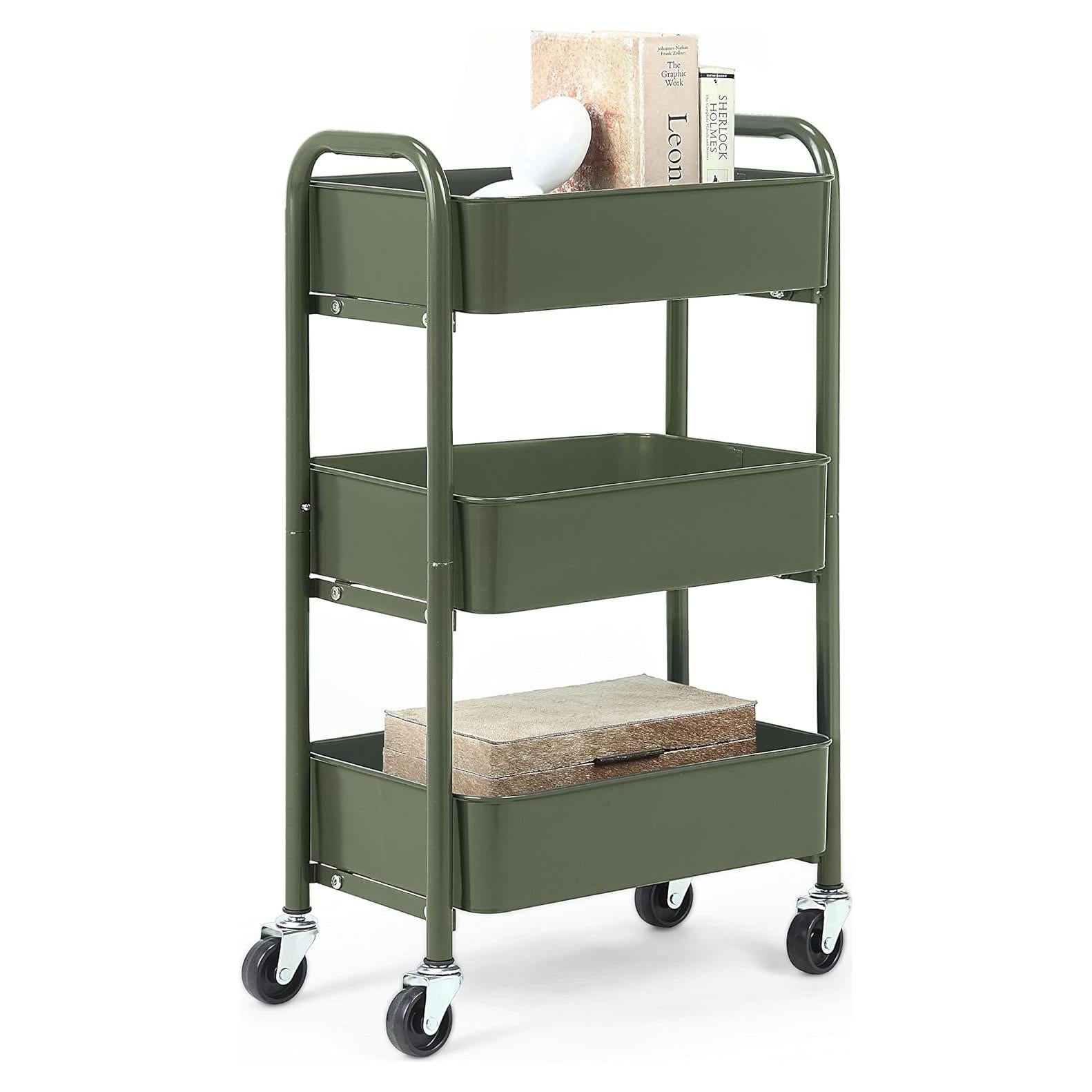 Carro Organizador Metálico SunnyPoint 3 Niveles 39x26x68 cm