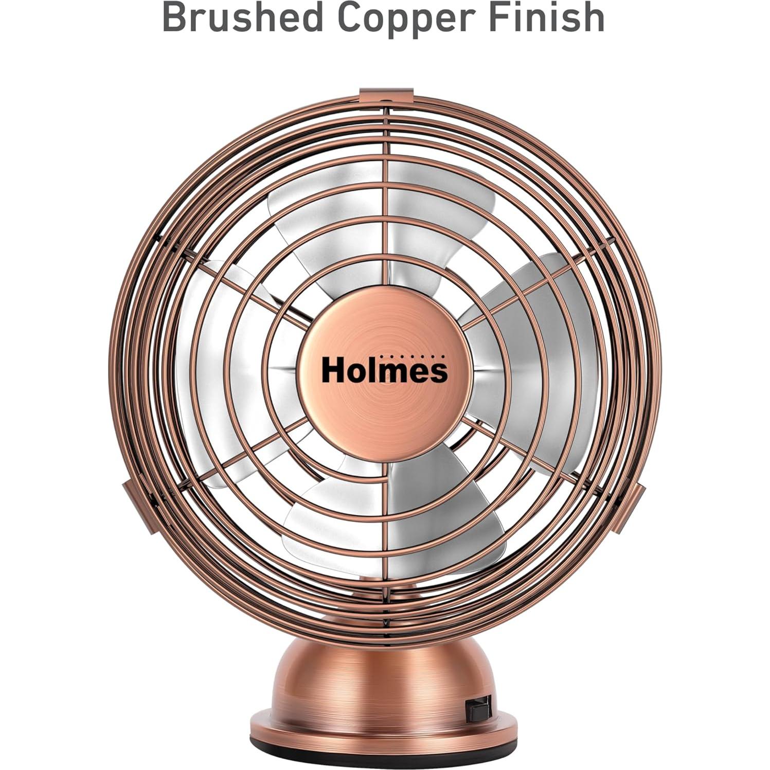 Ventilador de Escritorio Mini USB HOLMES Heritage 10 cm Cobre